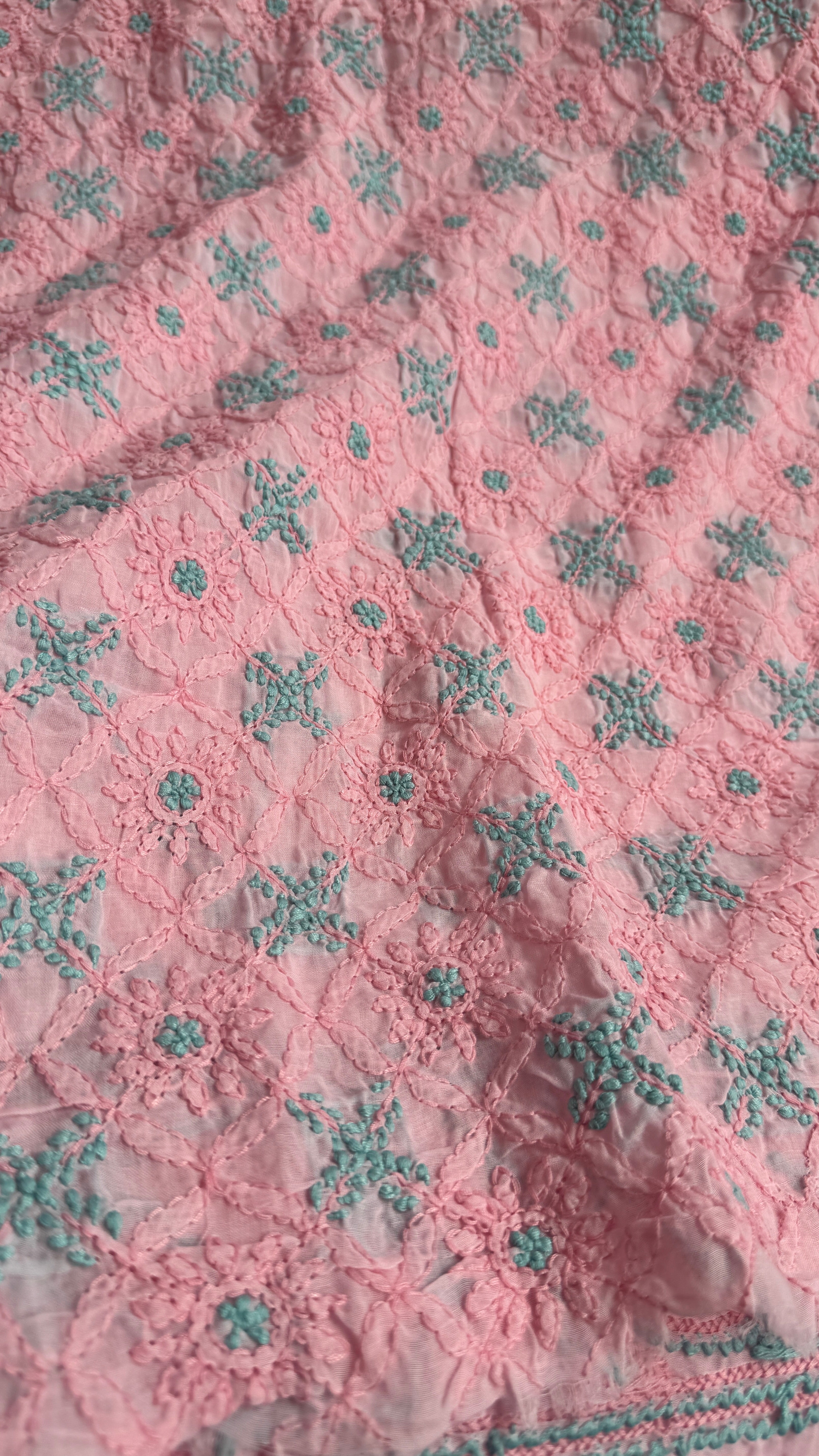Handcrafted Lucknowi Chikankari Suit Set - Full Jaal - ARIAA CHIKANKARI