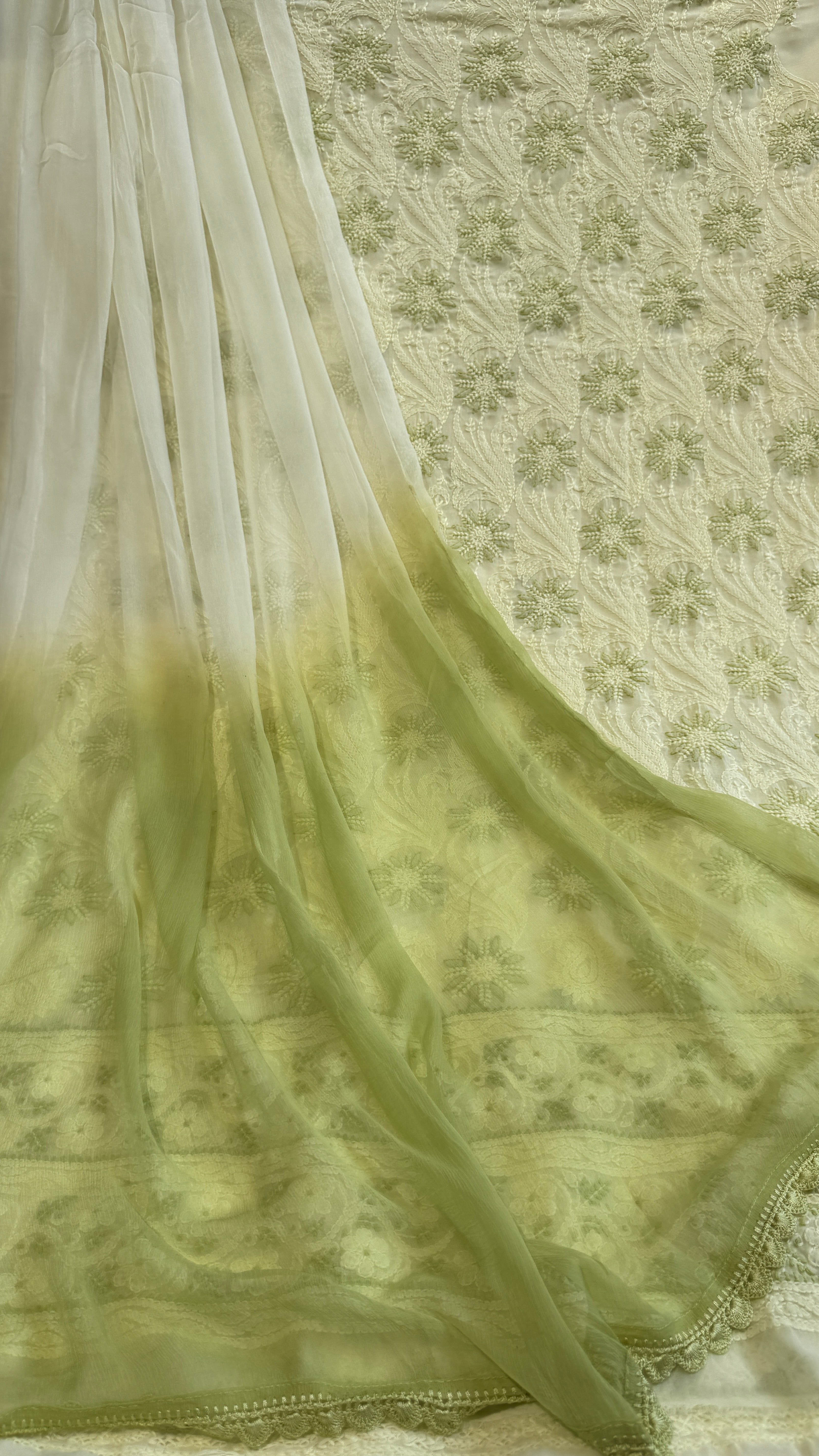 Handcrafted Lucknowi Chikankari Suit Set - Full Jaal - ARIAA CHIKANKARI