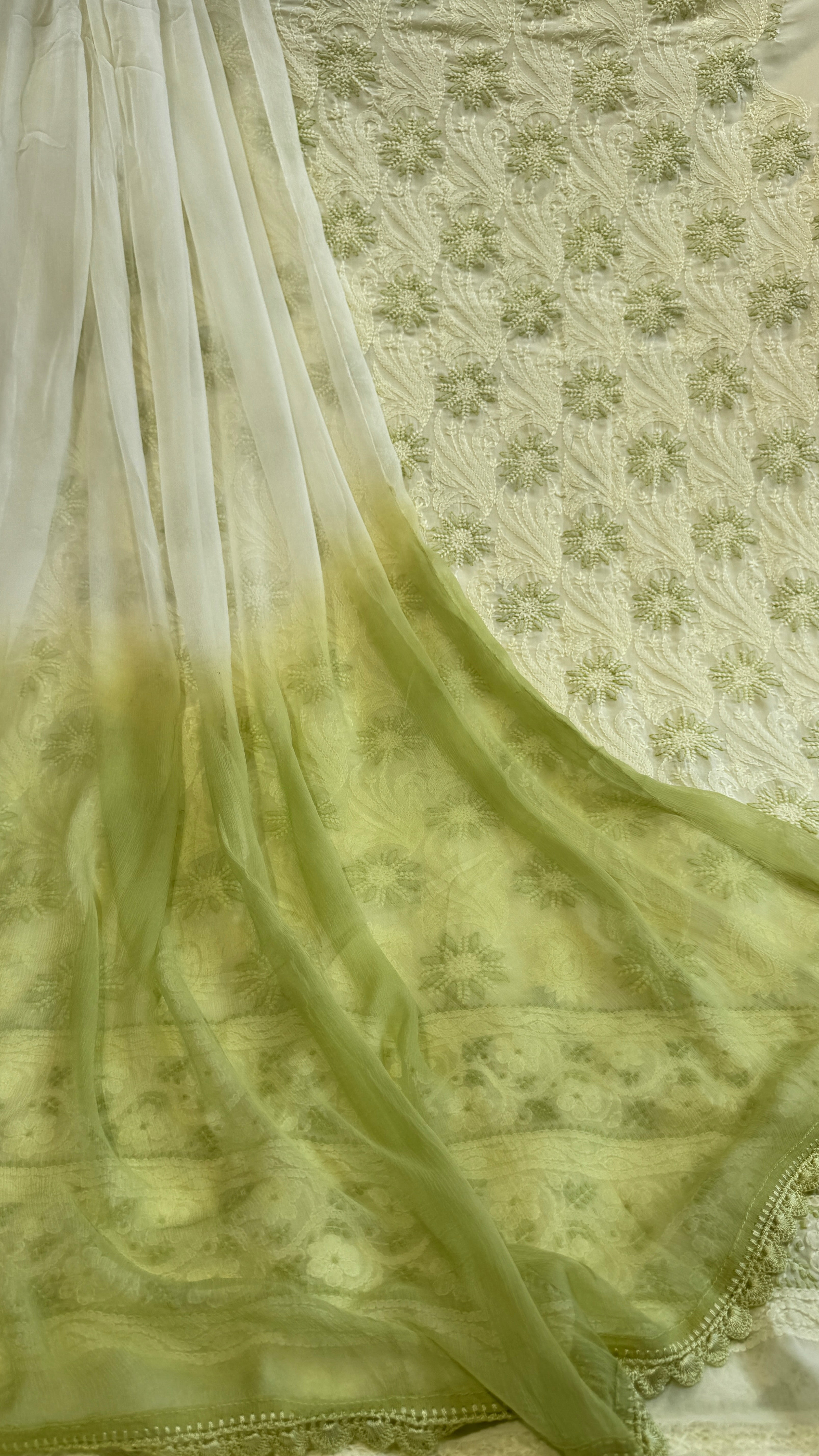 Handcrafted Lucknowi Chikankari Suit Set - Full Jaal - ARIAA CHIKANKARI