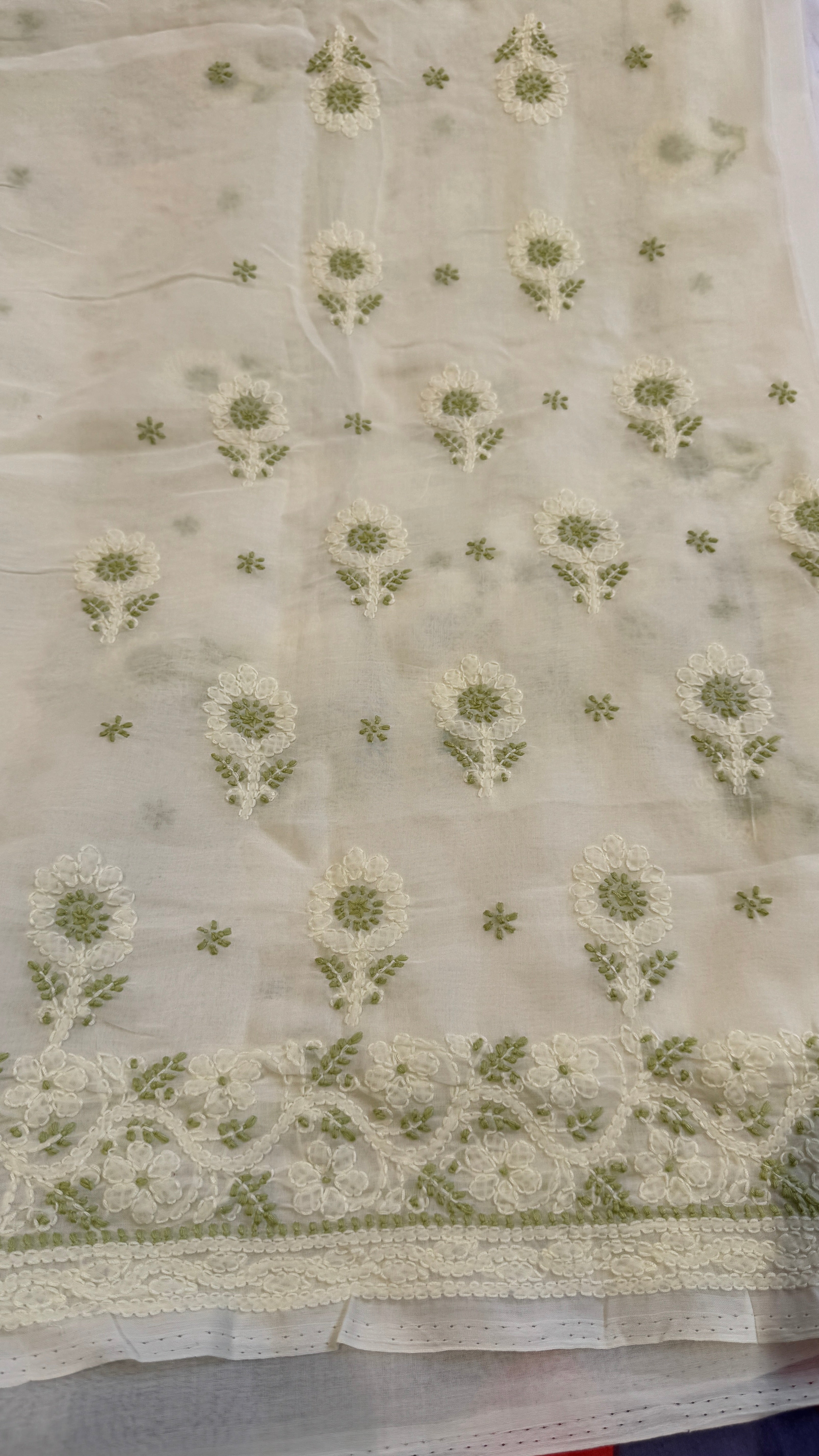 Handcrafted Lucknowi Chikankari Suit Set - Full Jaal - ARIAA CHIKANKARI
