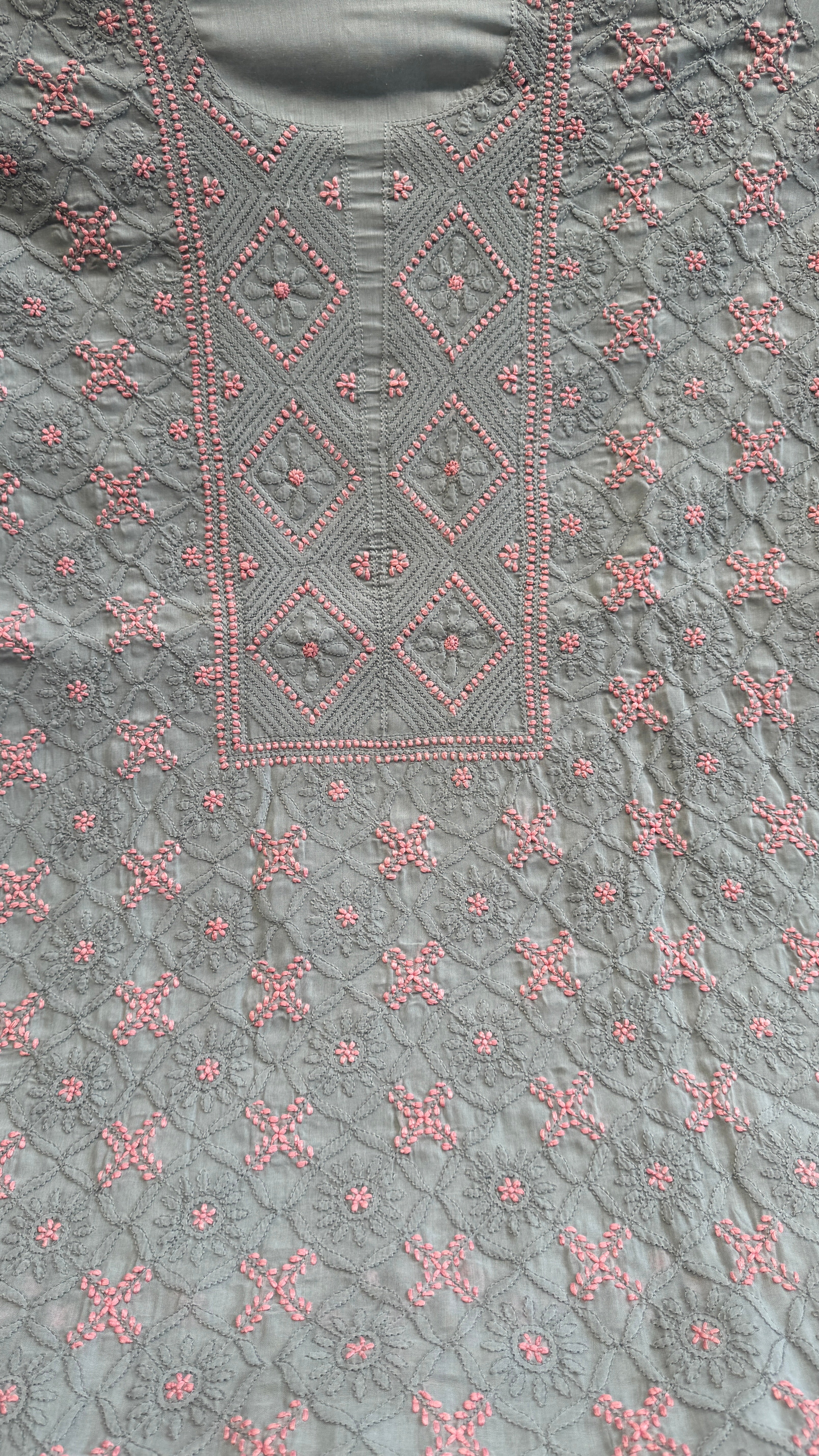 Handcrafted Lucknowi Chikankari Suit Set - Full Jaal - ARIAA CHIKANKARI