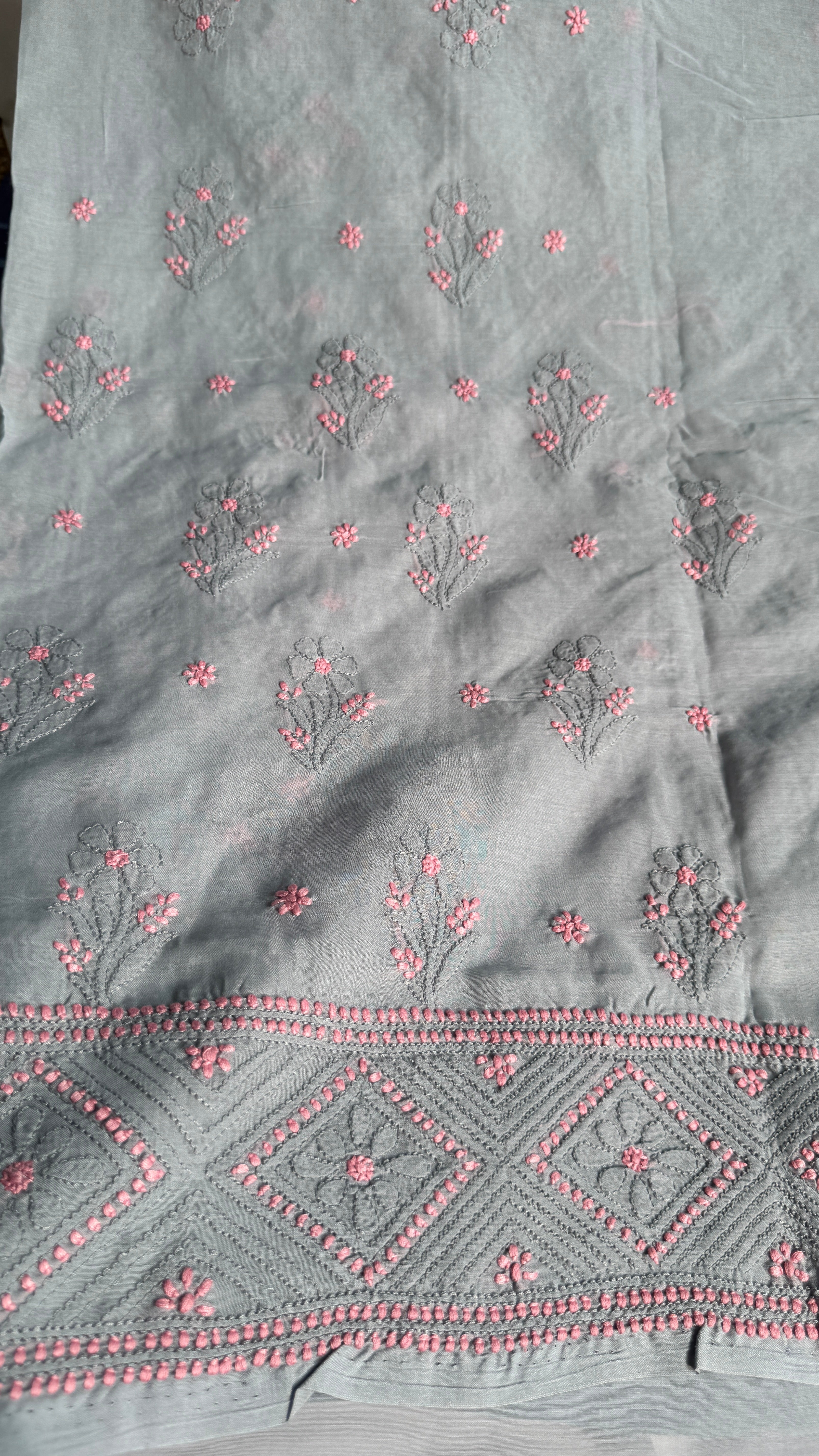 Handcrafted Lucknowi Chikankari Suit Set - Full Jaal - ARIAA CHIKANKARI
