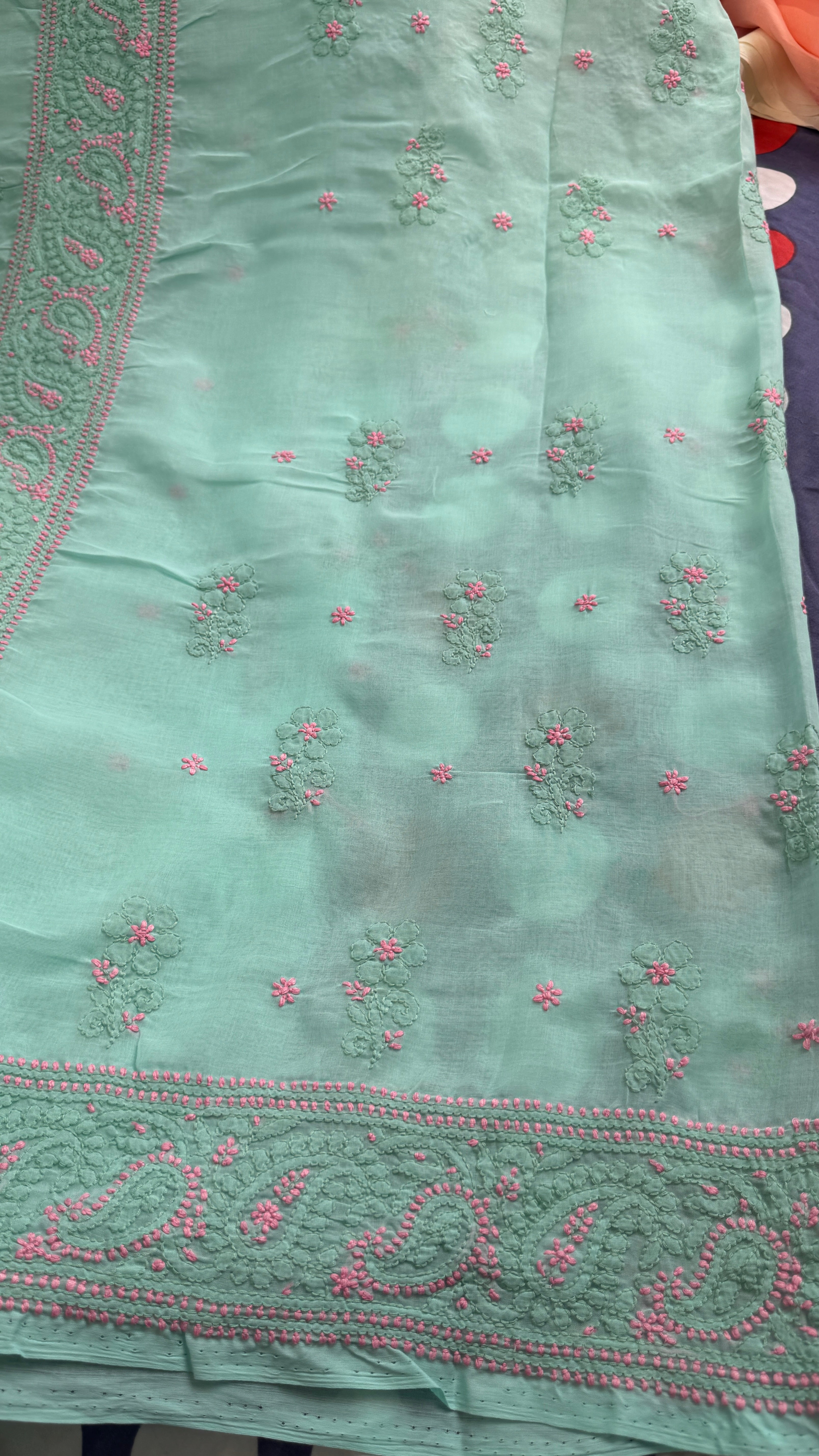Handcrafted Lucknowi Chikankari Suit Set - Full Jaal - ARIAA CHIKANKARI