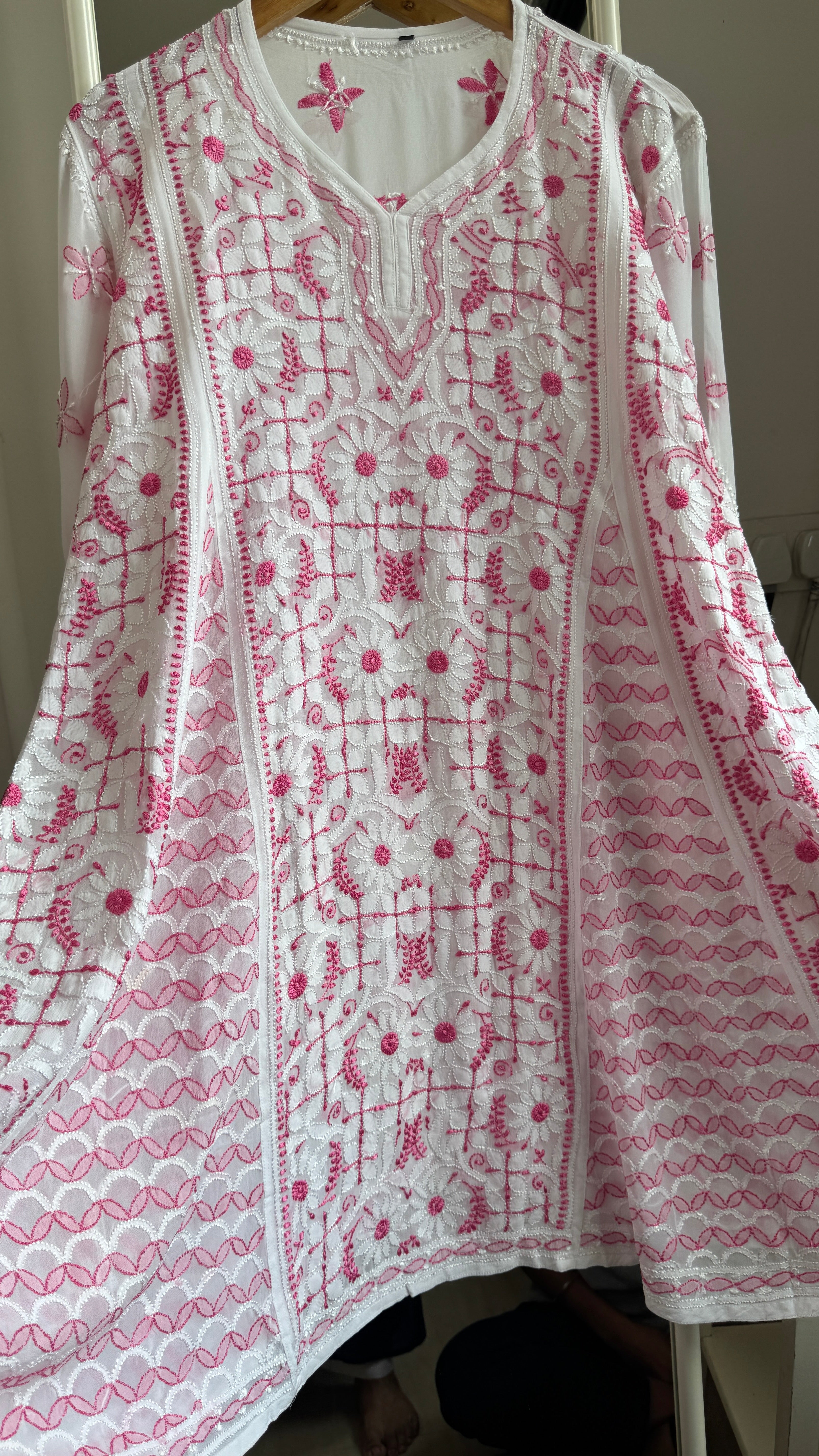 Viscose Chikankari Short Anarkali - Multi Colour - Sahar Collection