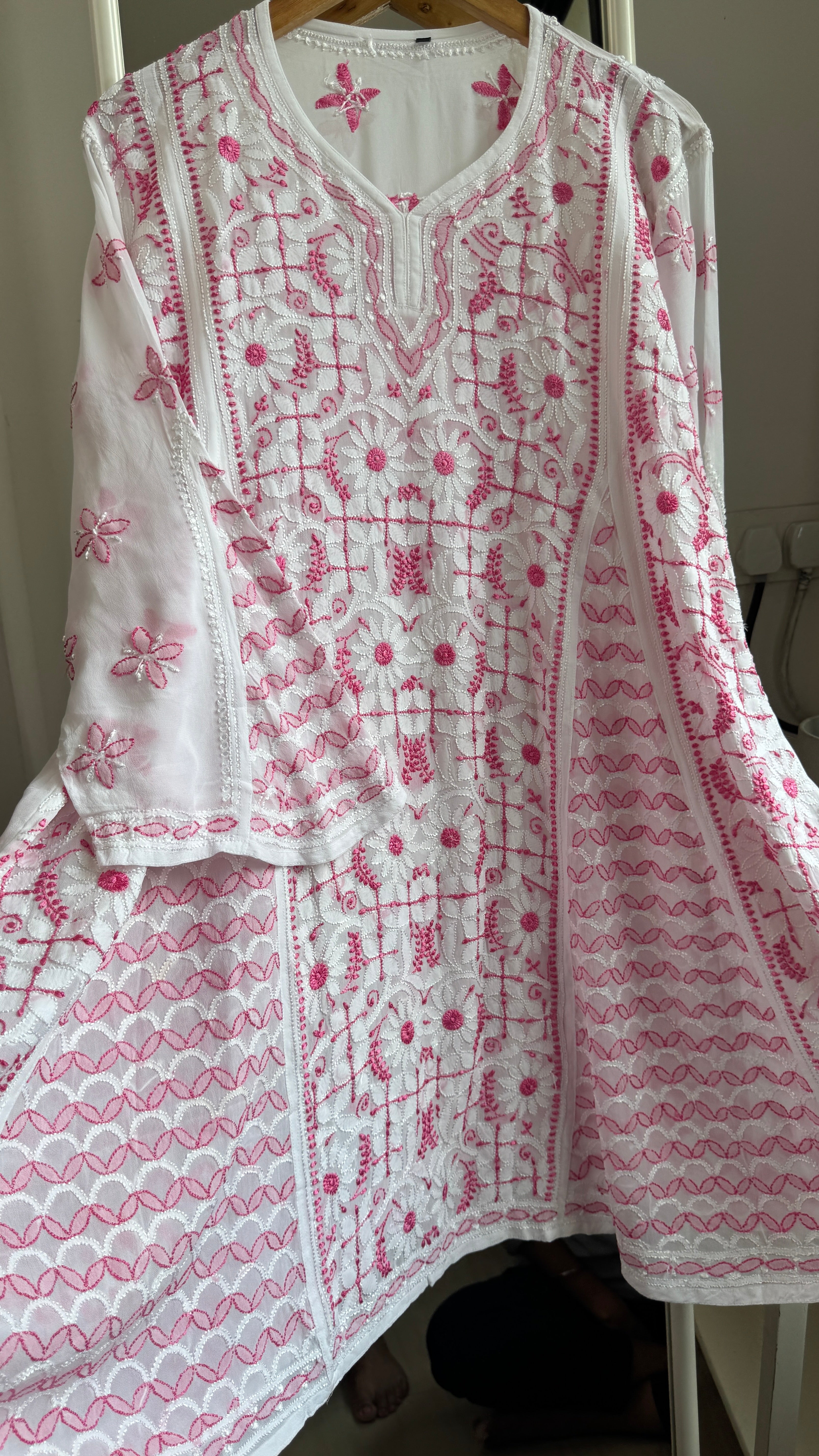 Viscose Chikankari Short Anarkali - Multi Colour - Sahar Collection
