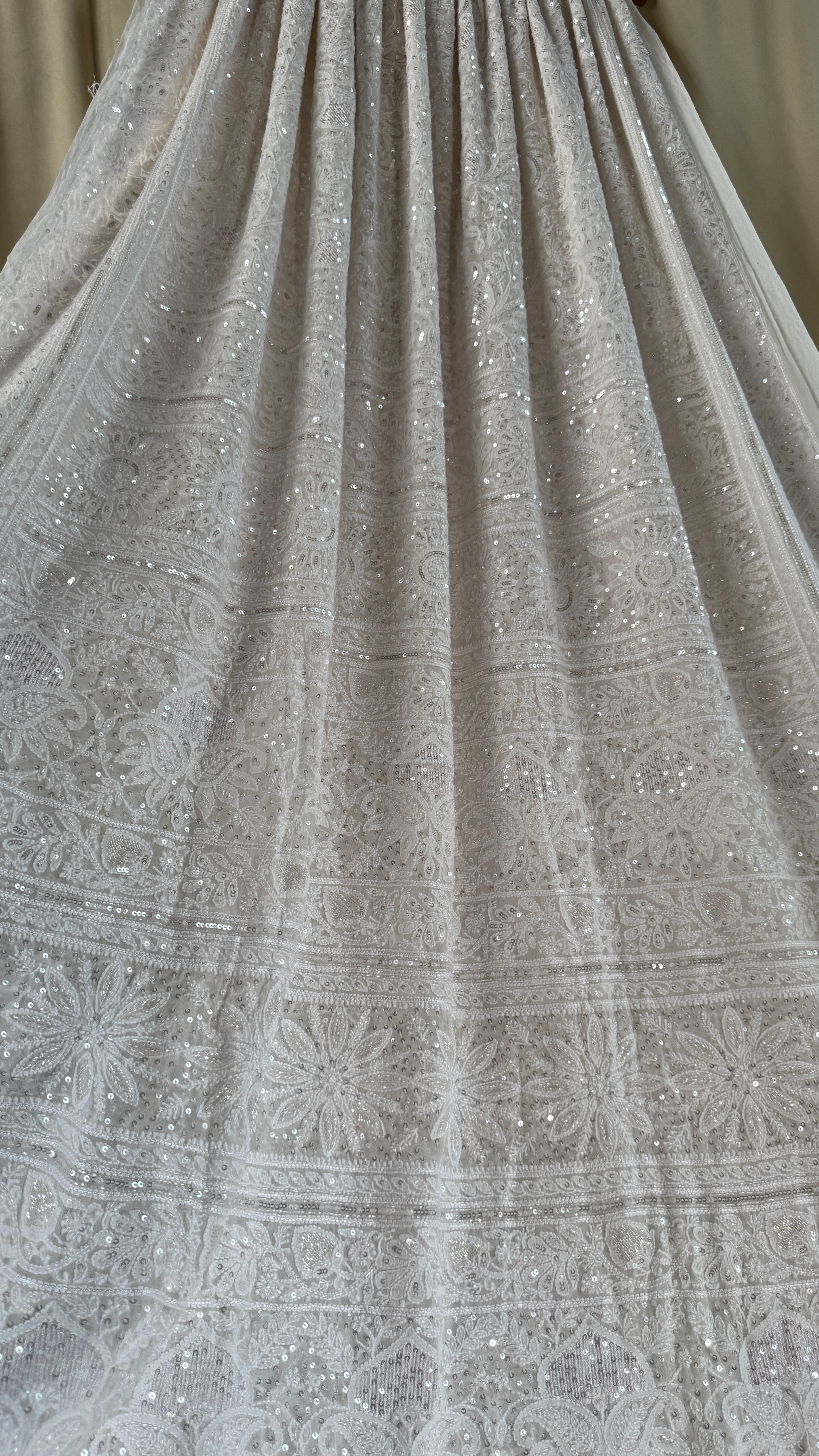 Pure Georgette Lucknow Chikankari Saree - white - Rooh Collection