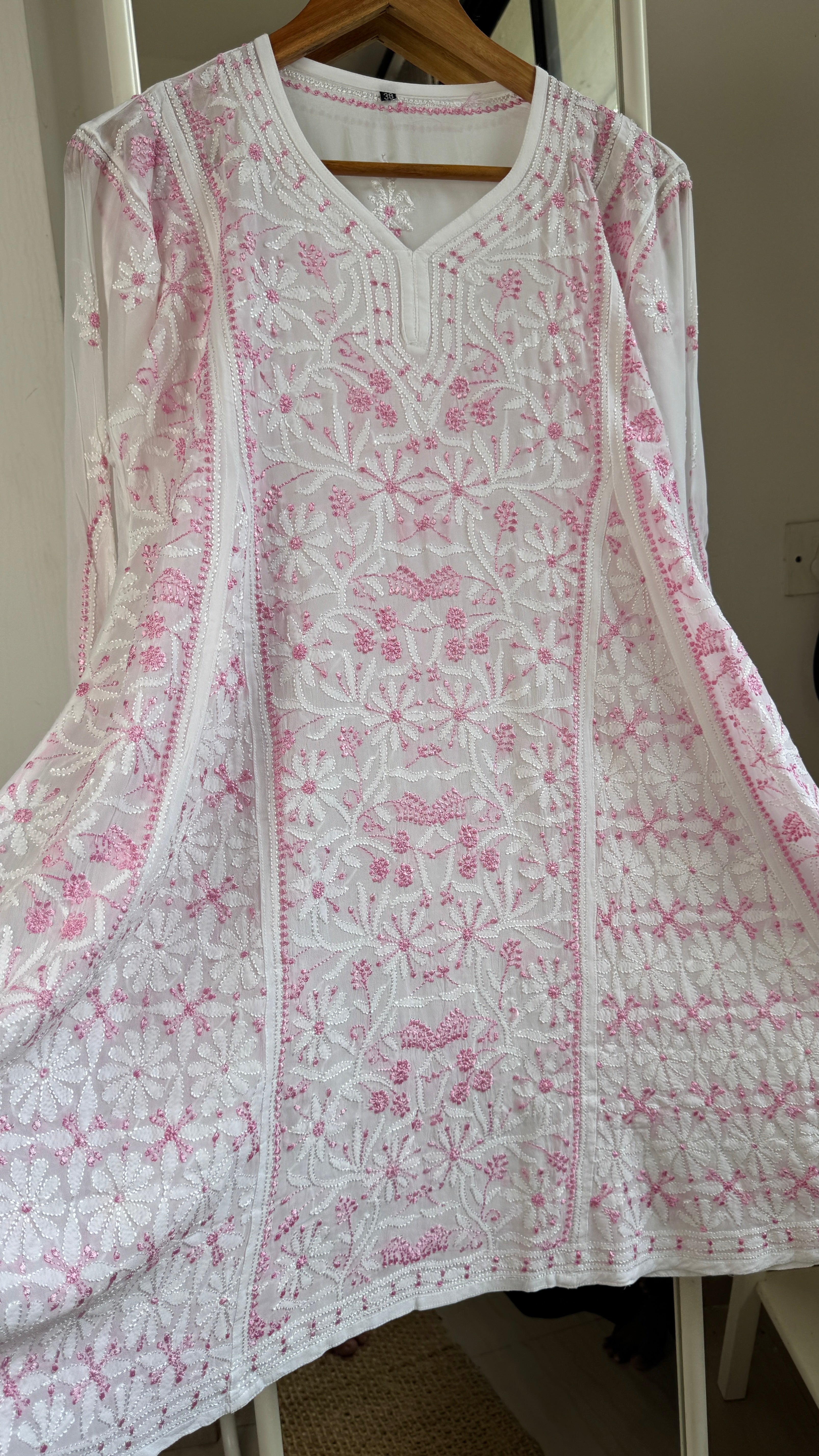 Viscose Chikankari Short Anarkali - Multi Colour - Sahar Collection