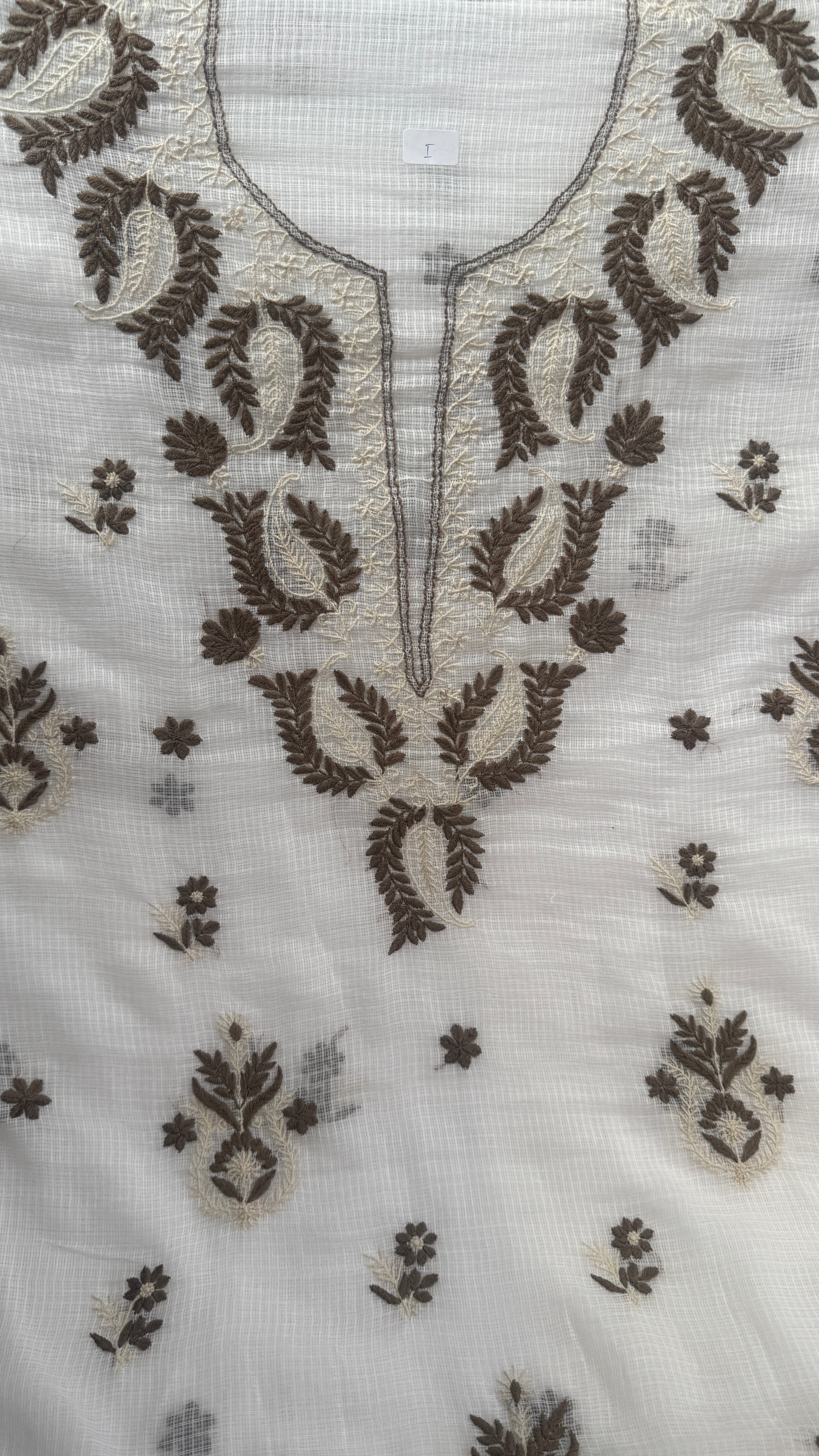 Kota Length with Dupatta - White