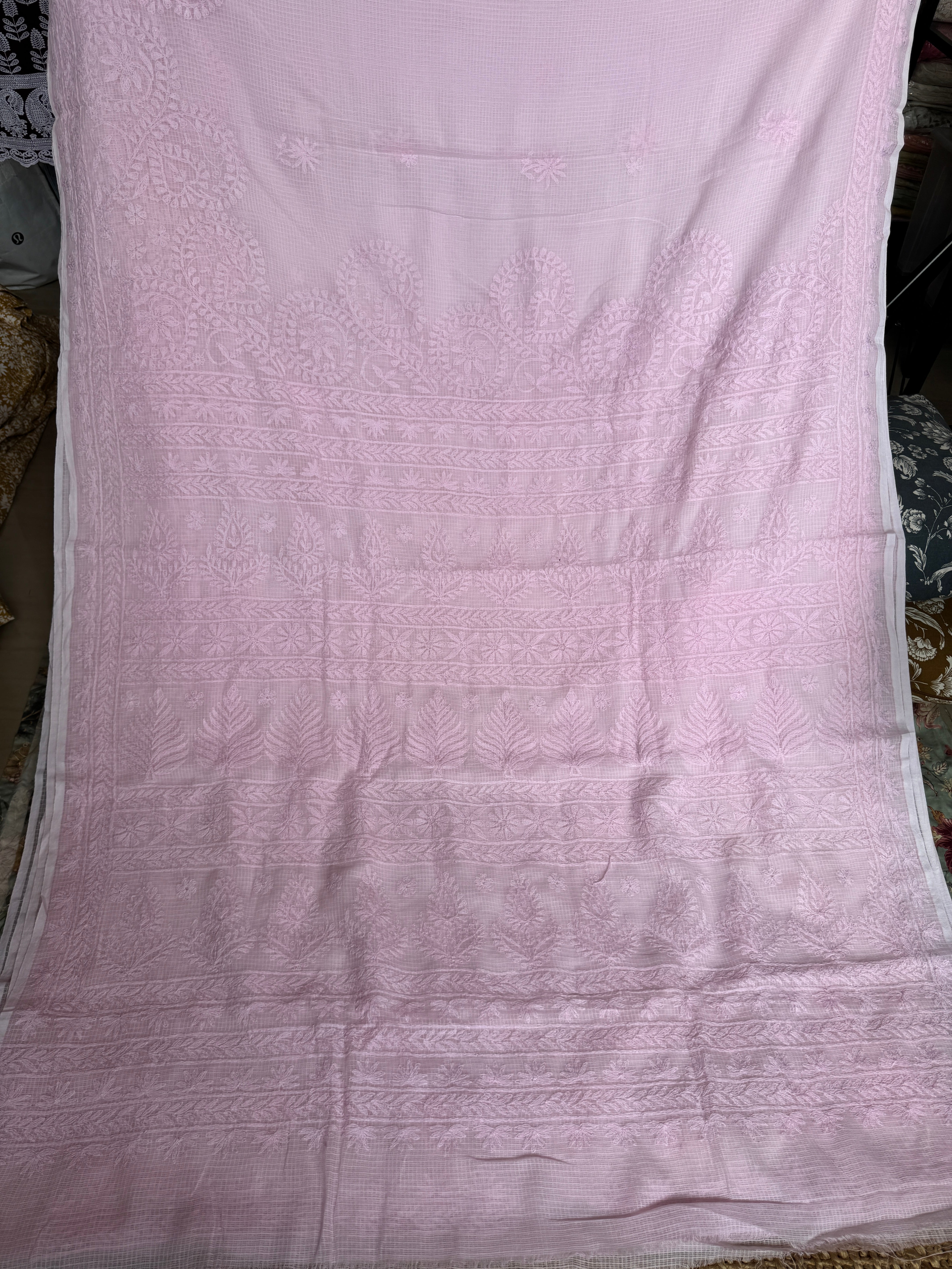 Kota Chikankari saree in Pink ARIAA CHIKANKARI 