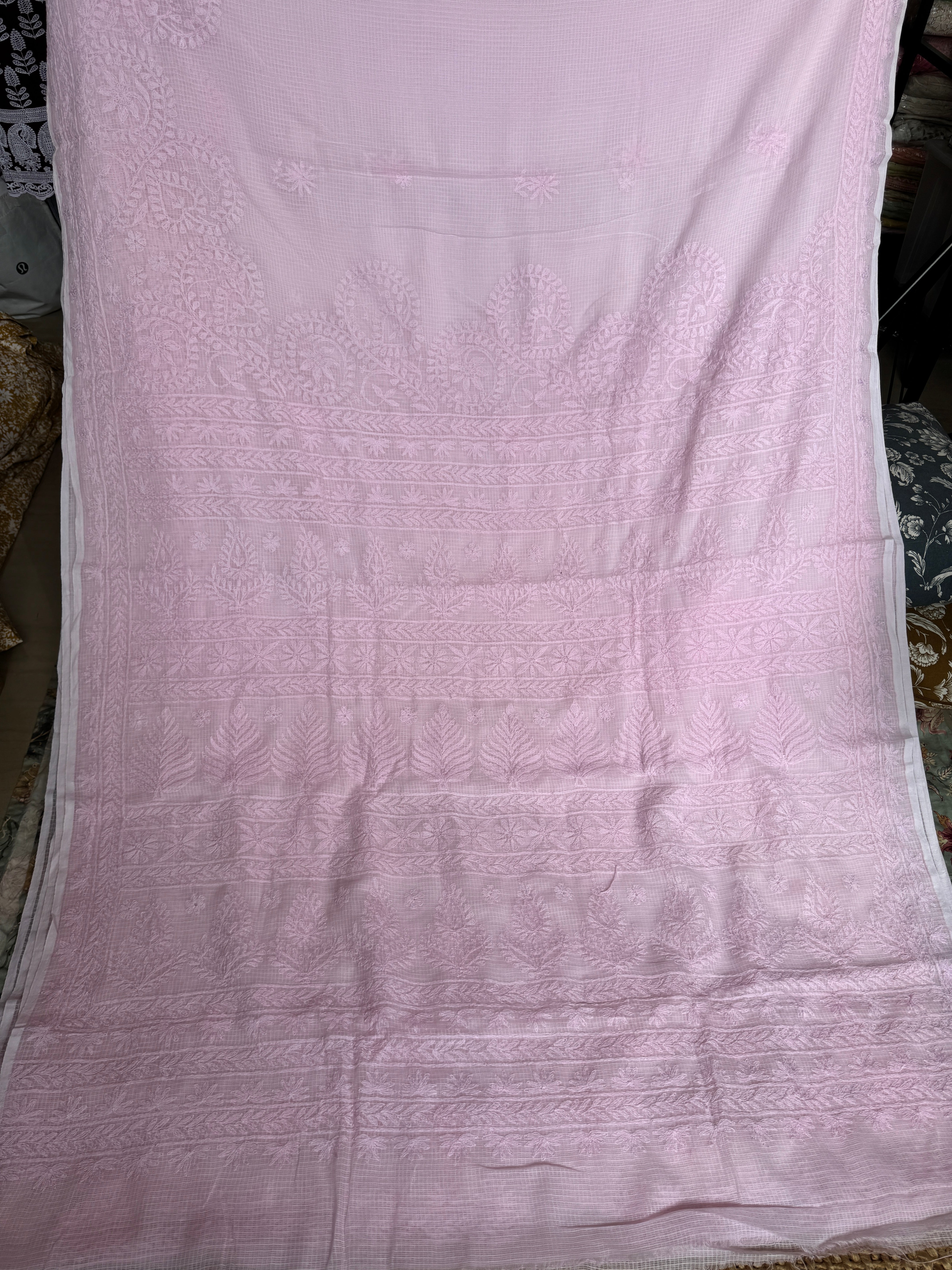 Kota Chikankari saree in Pink ARIAA CHIKANKARI 
