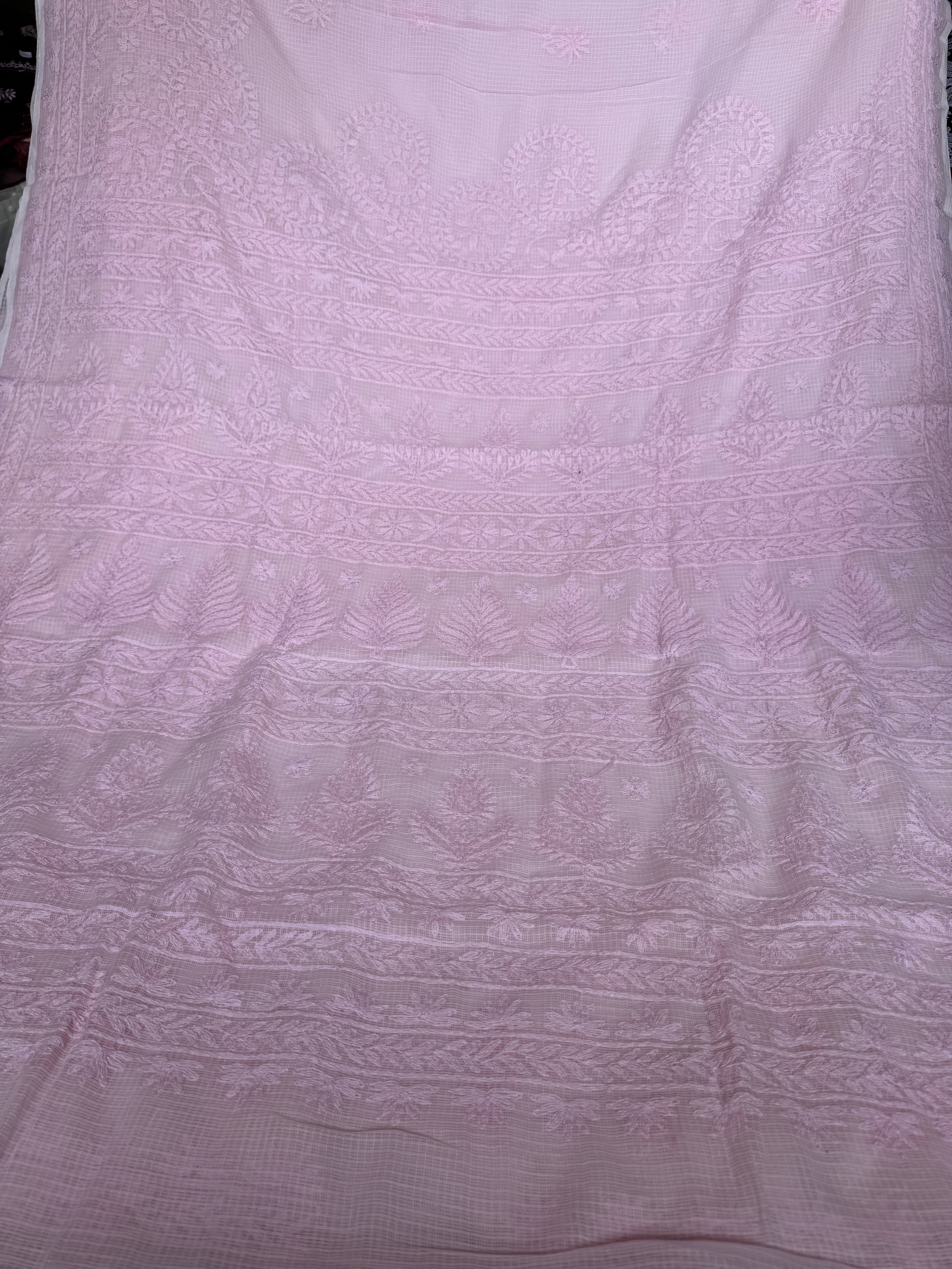 Kota Chikankari saree in Pink ARIAA CHIKANKARI 