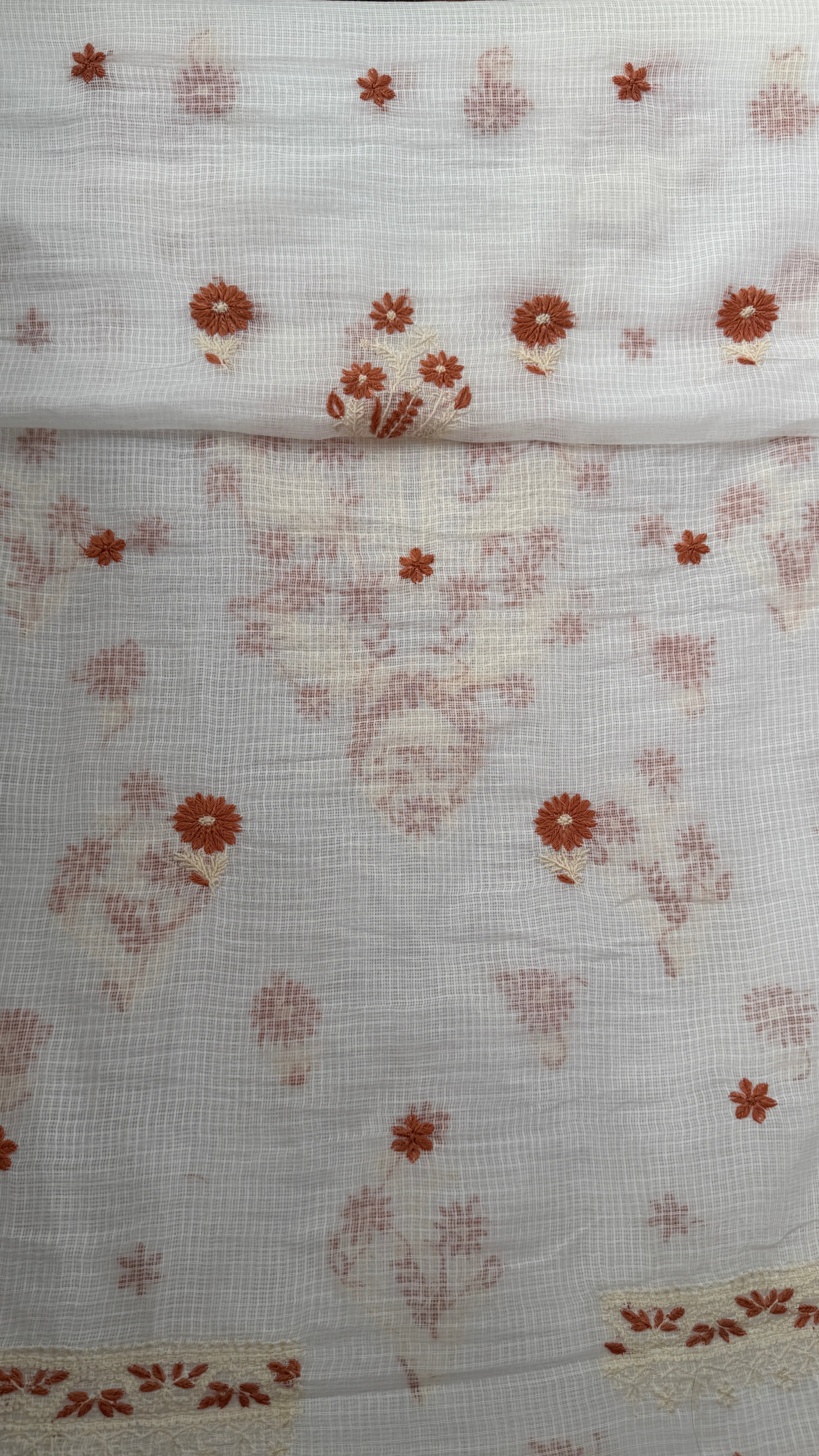Kota Length with Dupatta - White