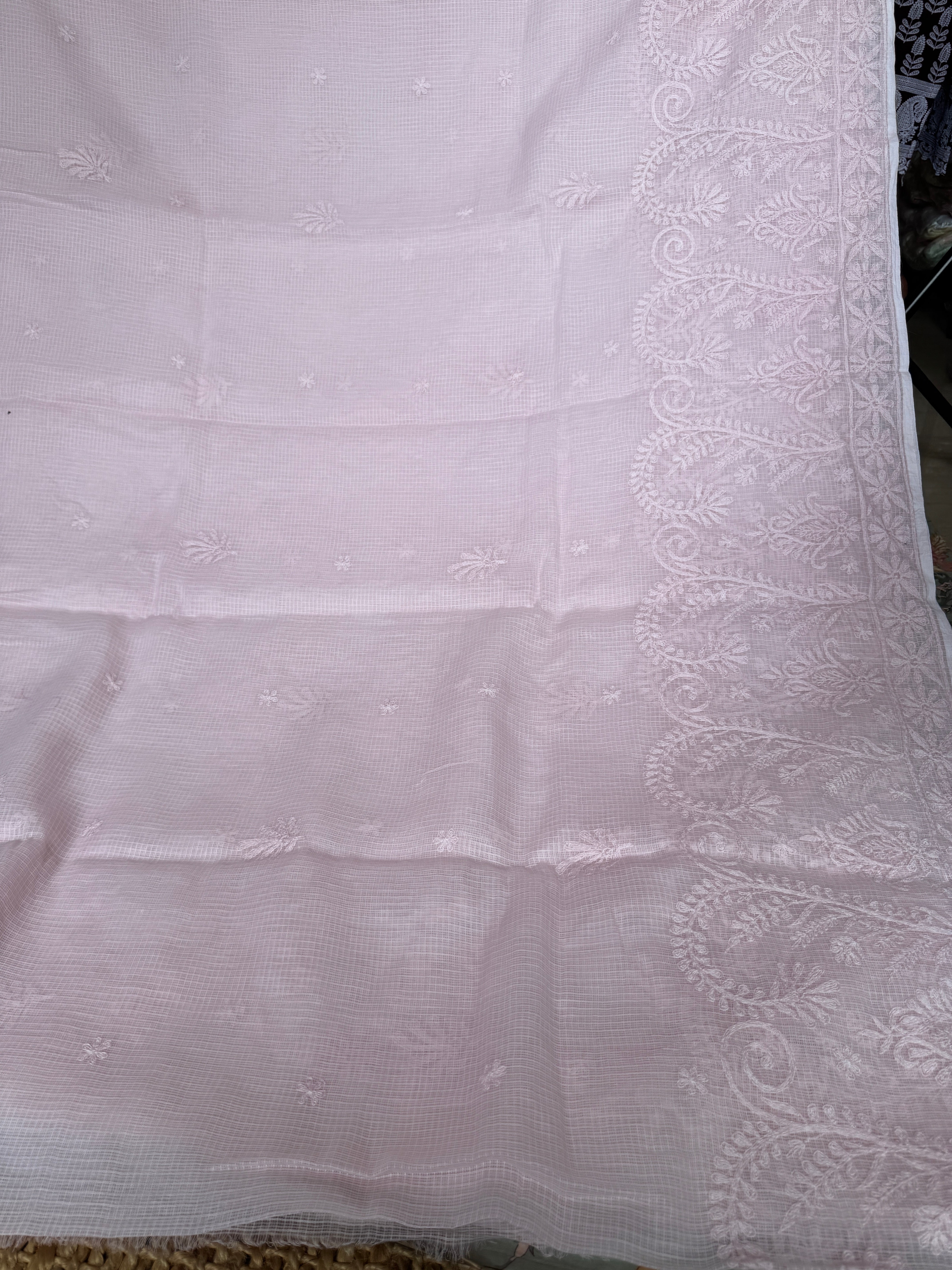 Kota Chikankari saree in Pink ARIAA CHIKANKARI 