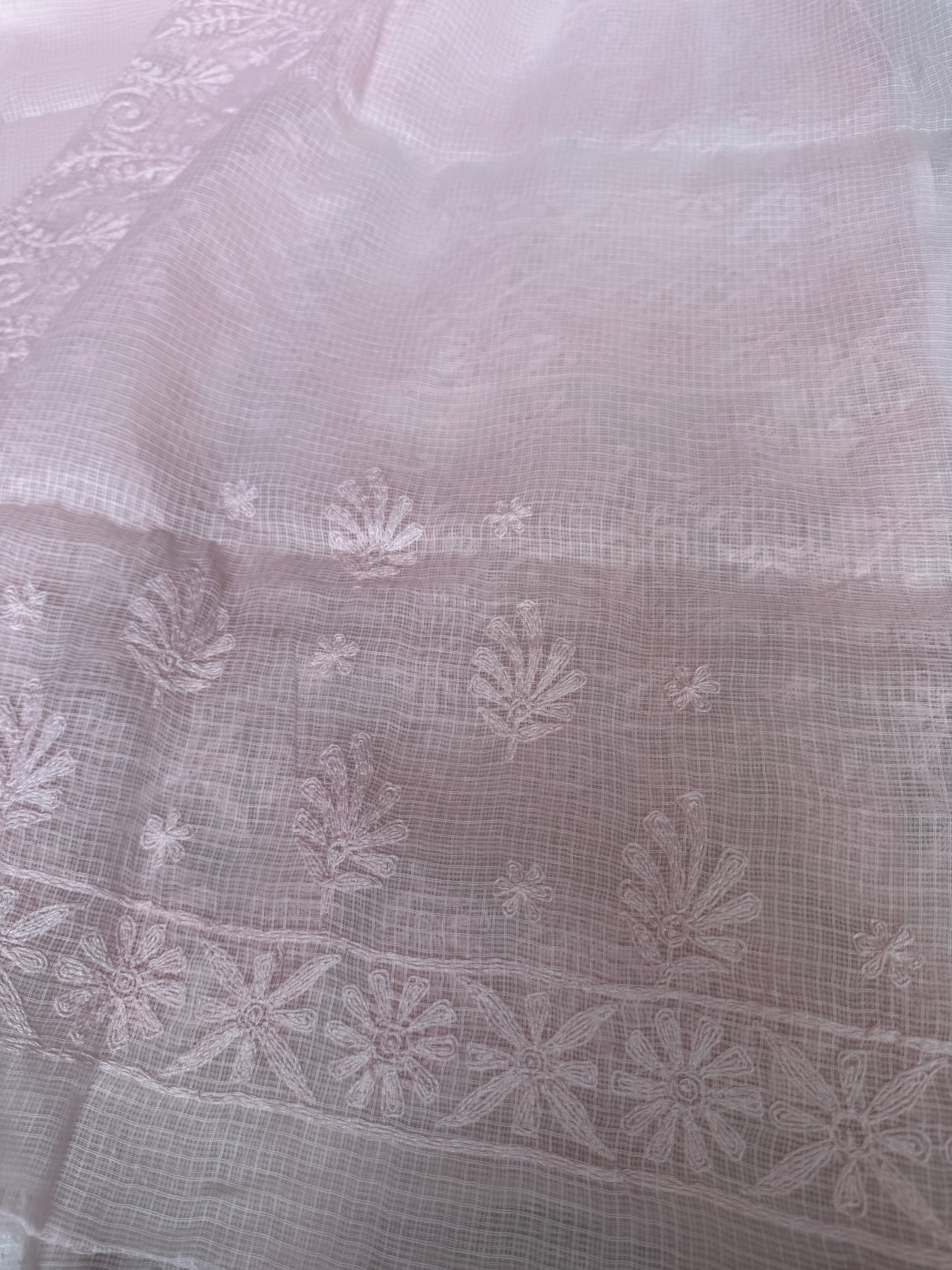 Kota Chikankari saree in Pink ARIAA CHIKANKARI 
