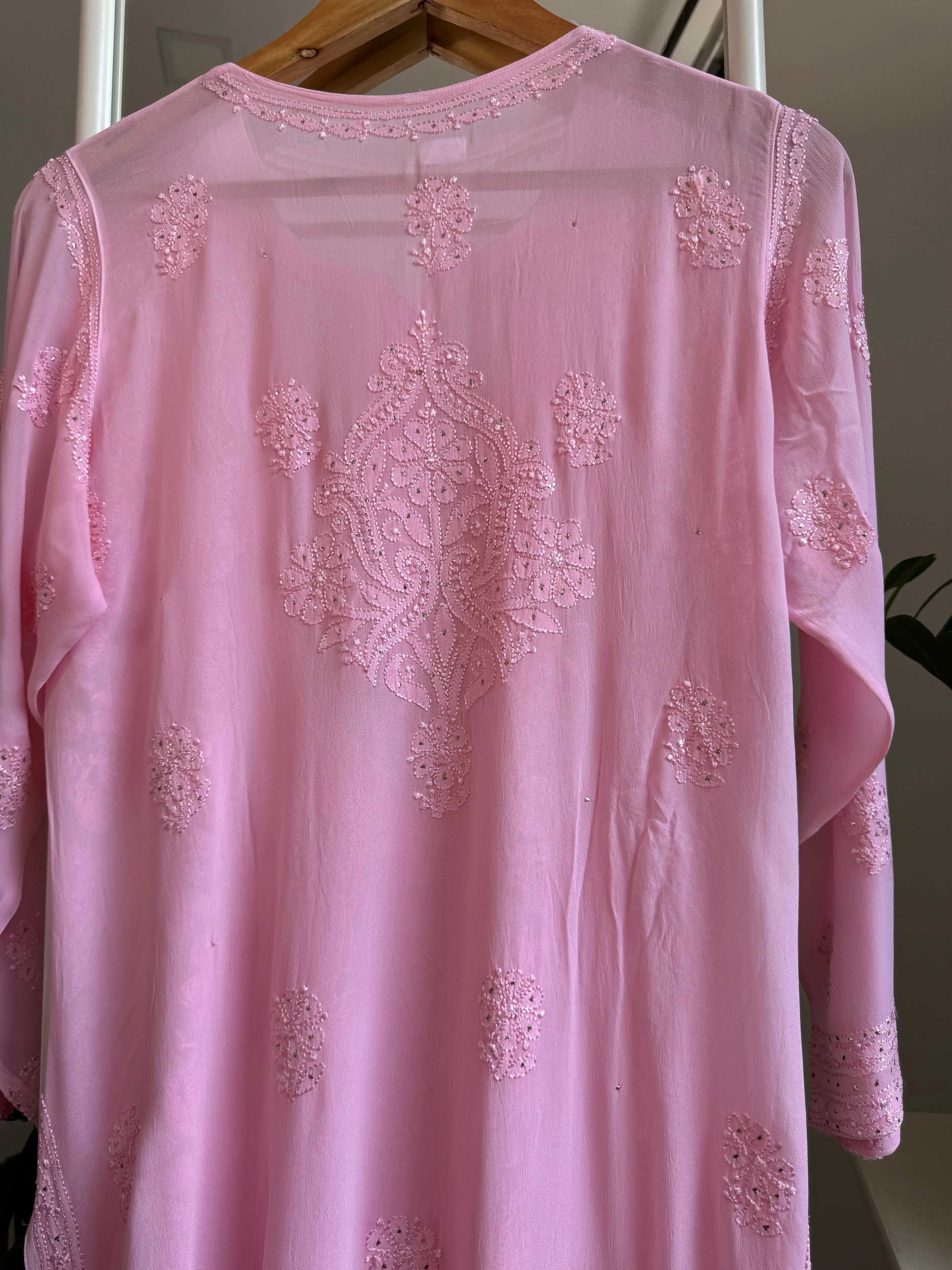 Viscose Kurti with Mukaish Work - Pink ARIAA CHIKANKARI 