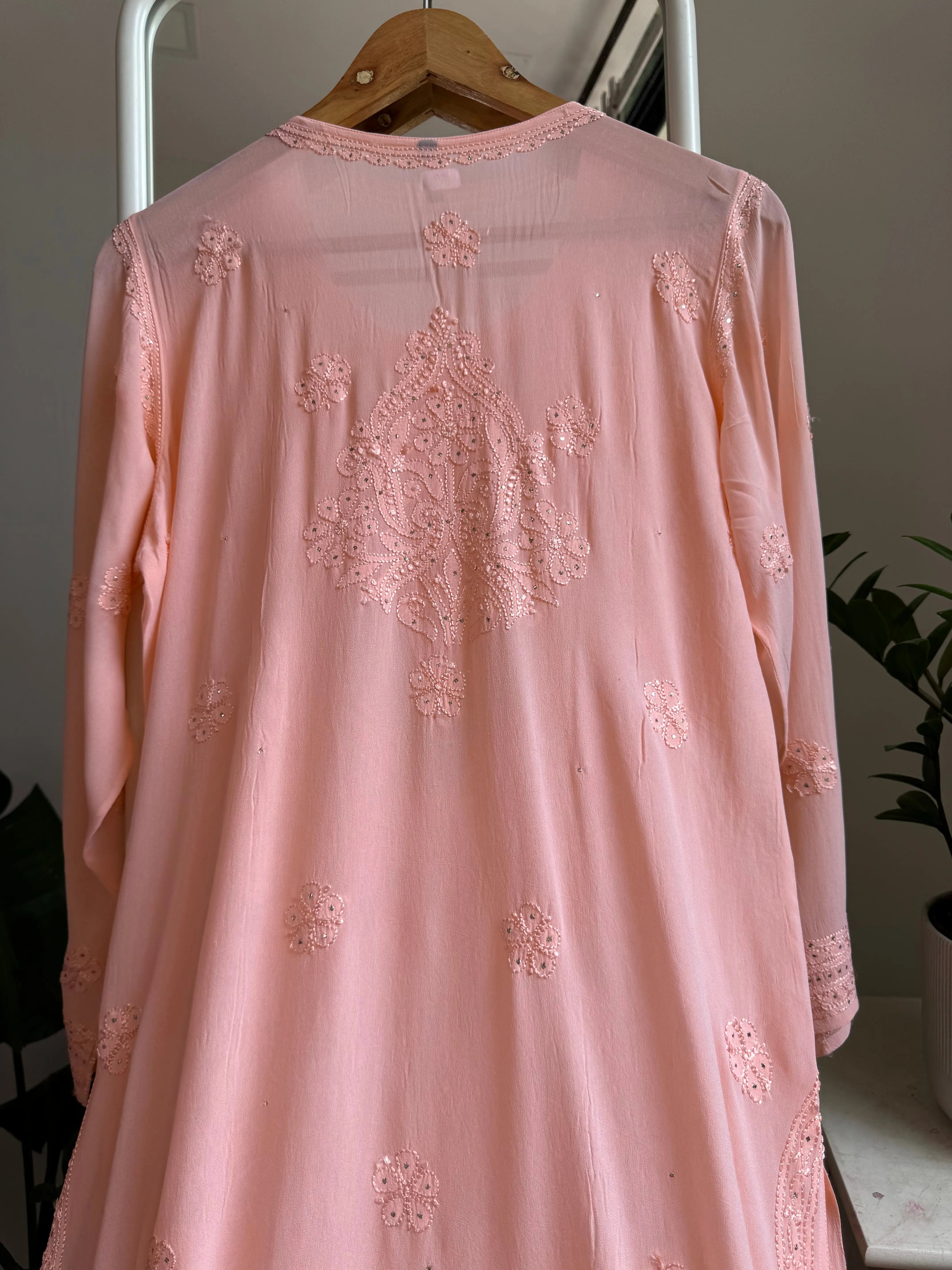 Viscose Kurti with Mukaish Work - Peach ARIAA CHIKANKARI 