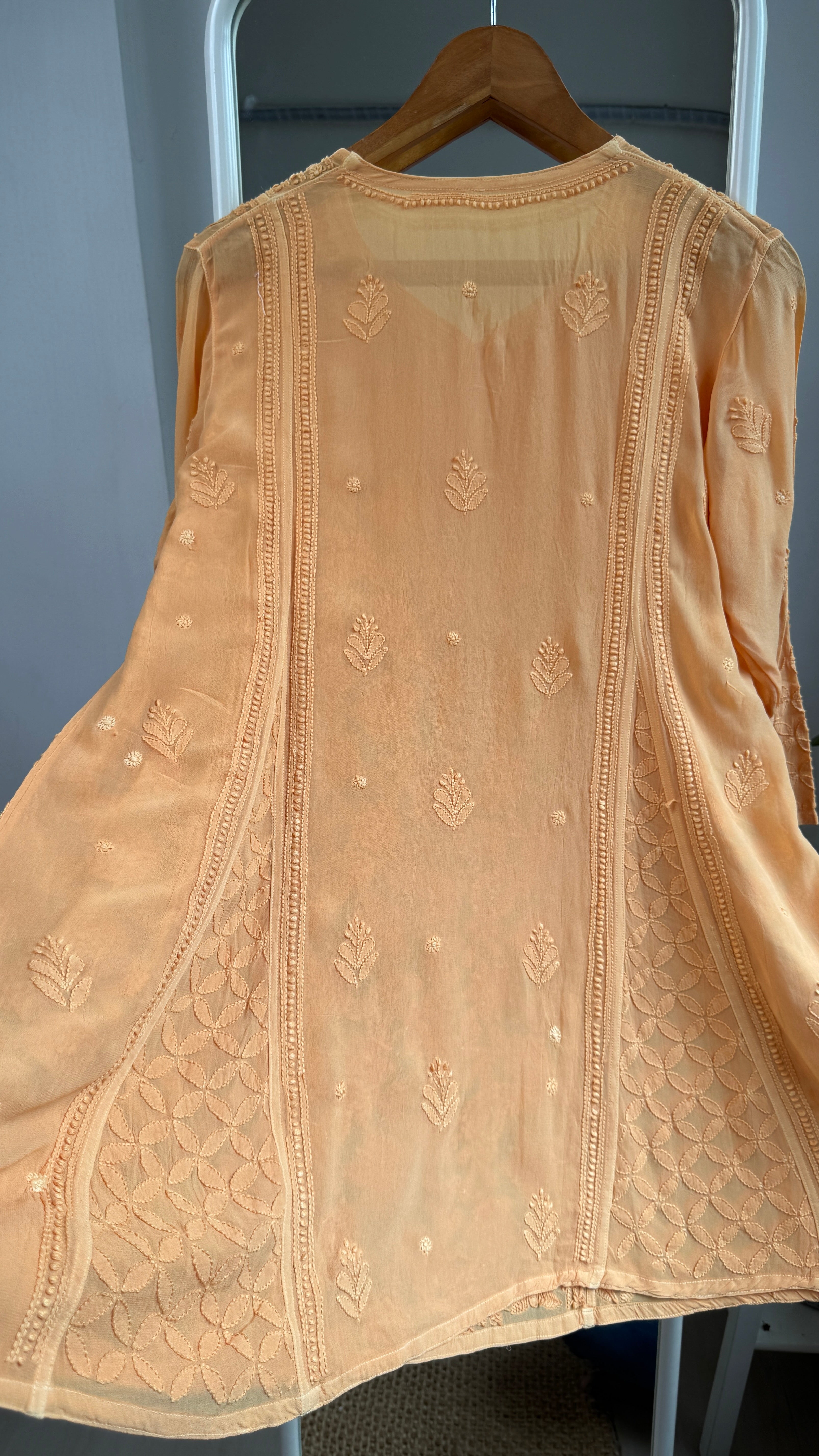 Viscose Chikankari Short Anarkali - Honey - Sahar Collection