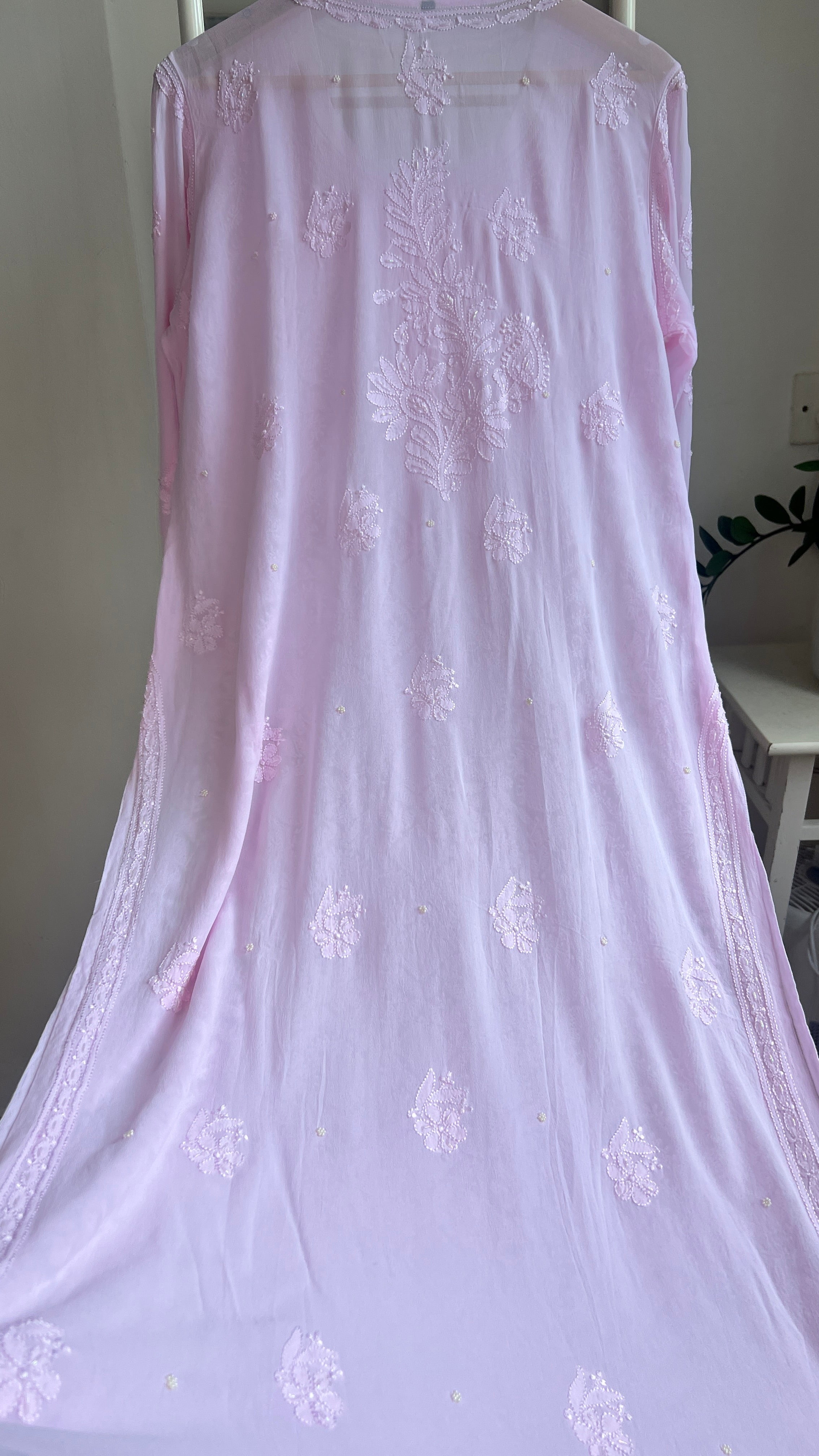 Viscose Kurti with Pearl  Work - Pink