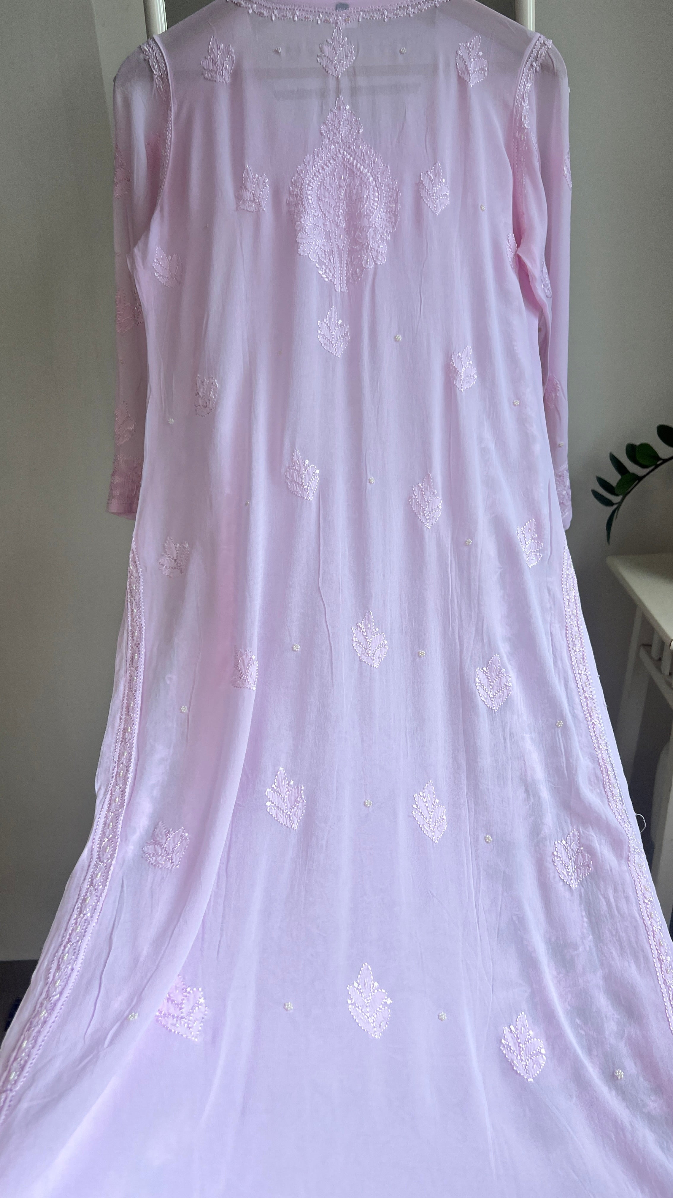 Viscose Kurti with Pearl  Work - Pink