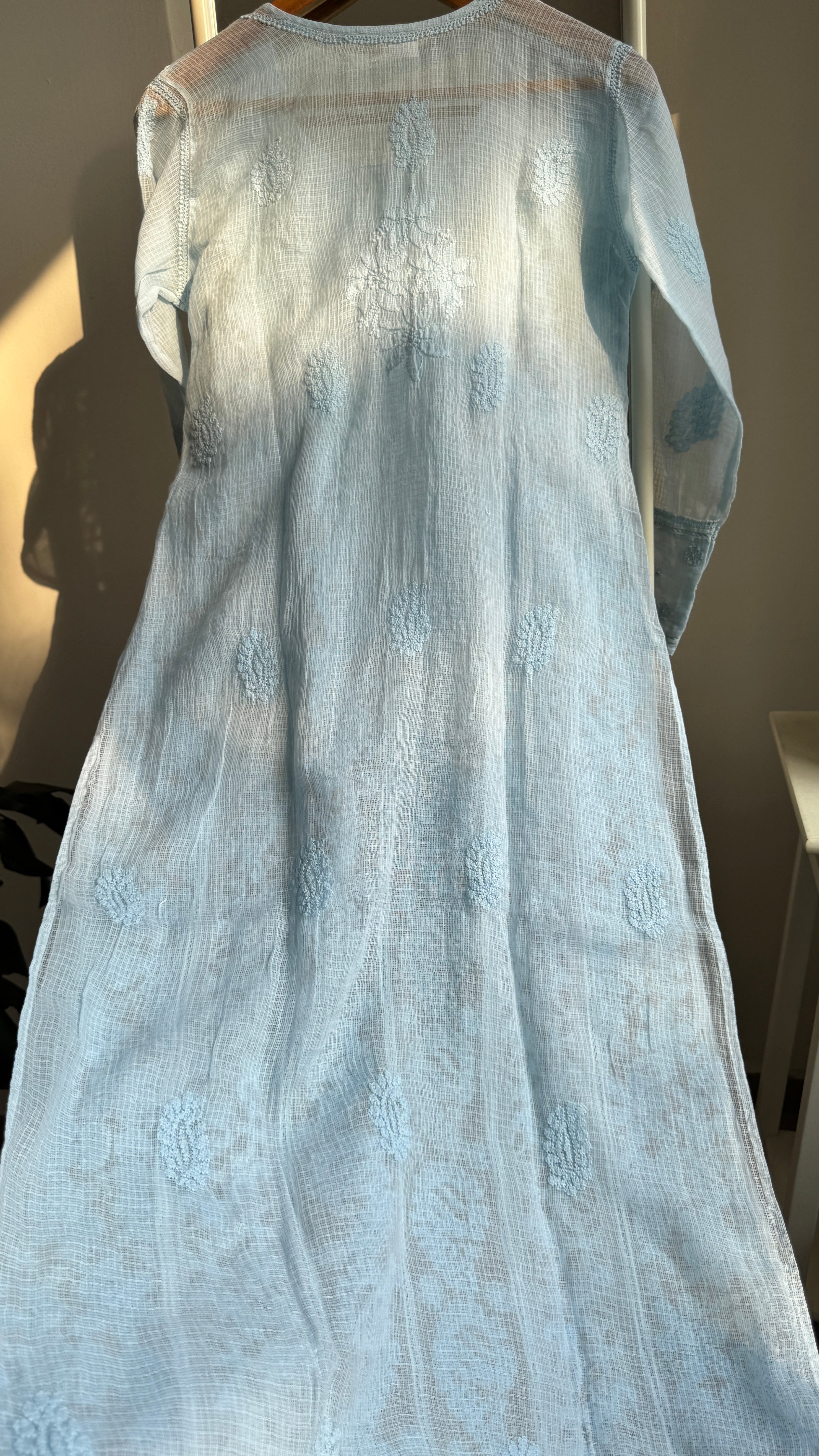 Kota Soft Cotton Chikankari Kurti - Blue - CHAND Collection