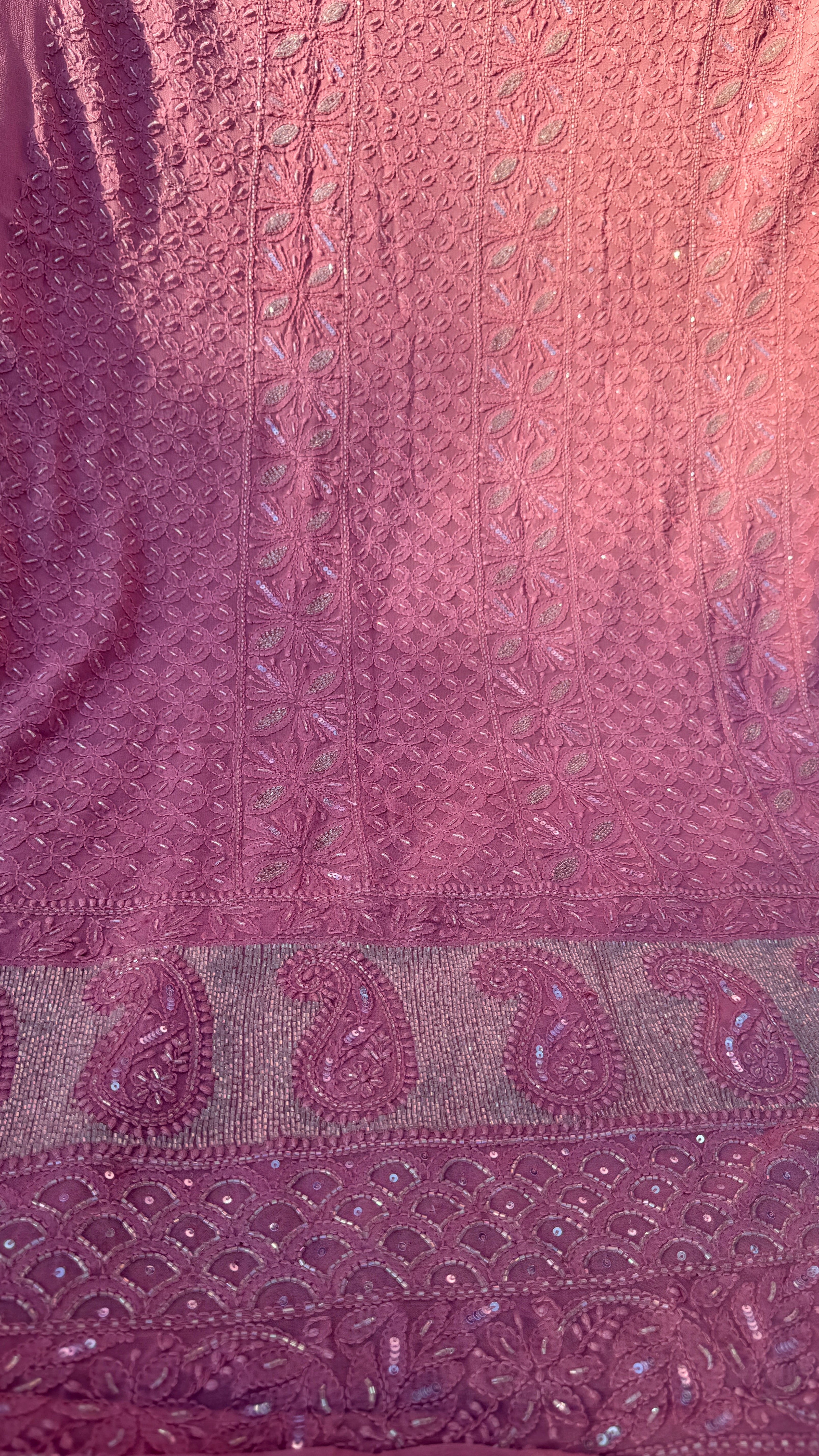 Viscose Length with Dupatta - Rosewood