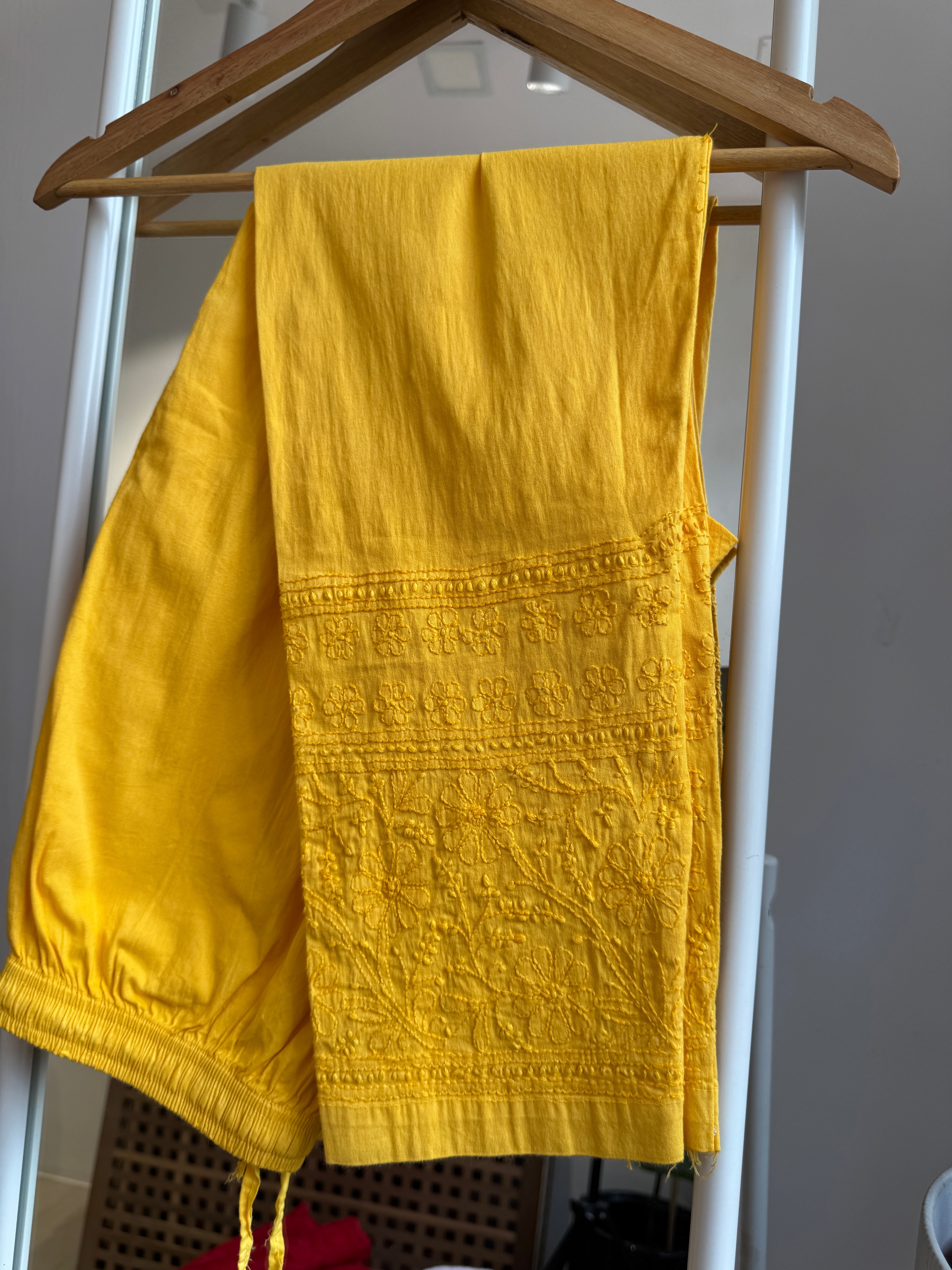 Chikankari Pants  - Yellow ARIAA CHIKANKARI 