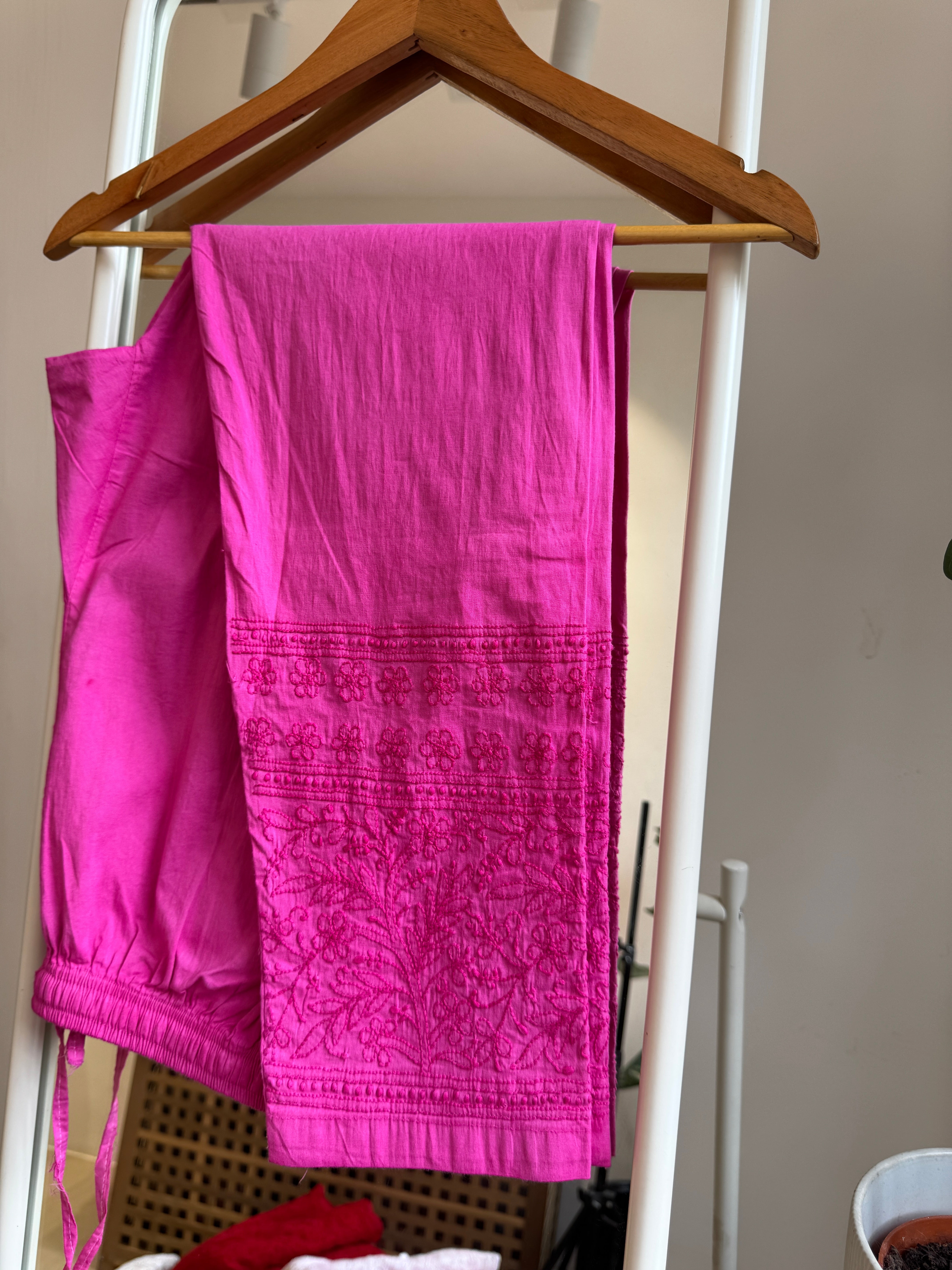 Chikankari Pants  - Hot Pink ARIAA CHIKANKARI 