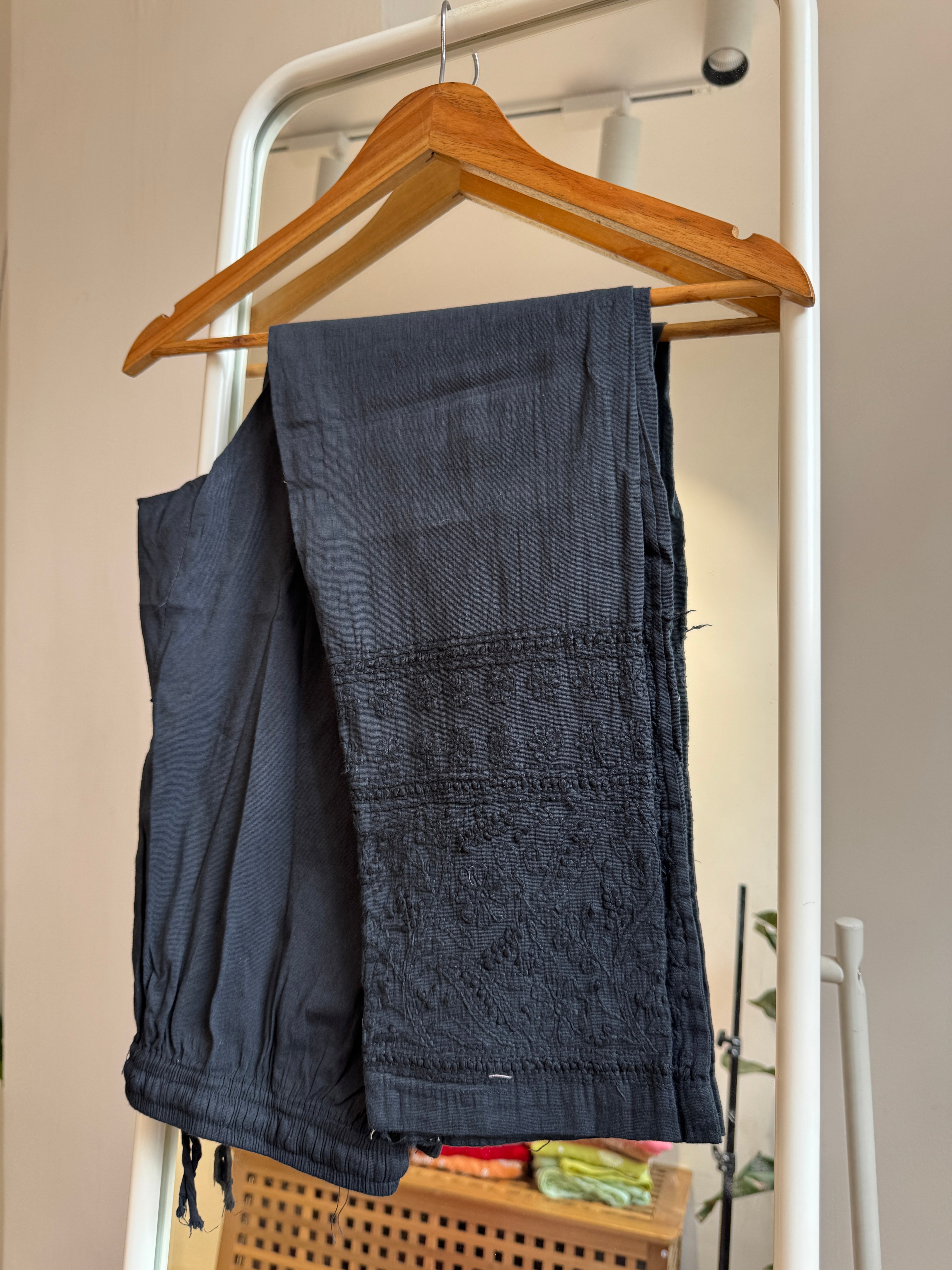 Chikankari Pants  - Black ARIAA CHIKANKARI 