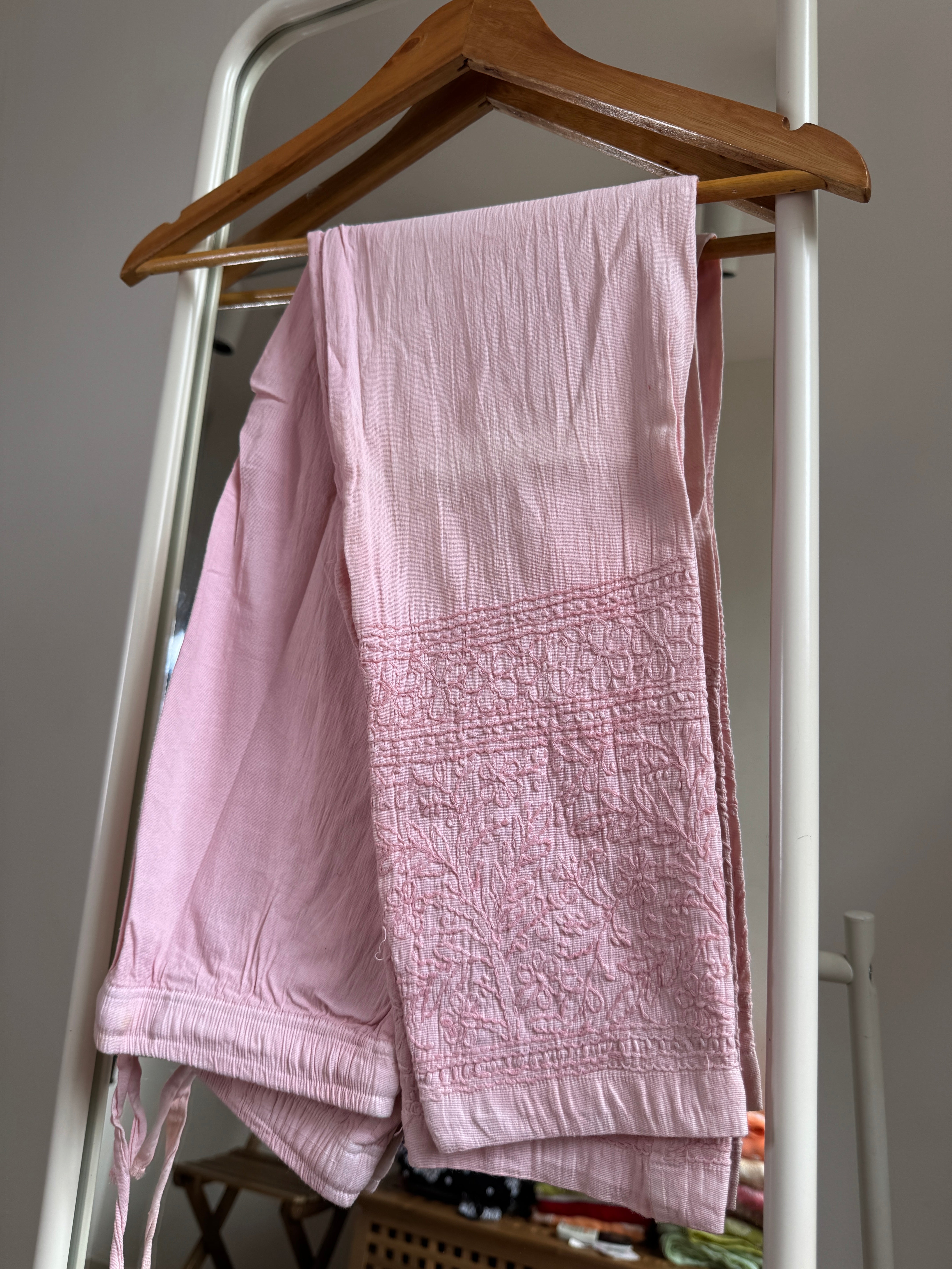 Chikankari Pants  - Pale Pink ARIAA CHIKANKARI 