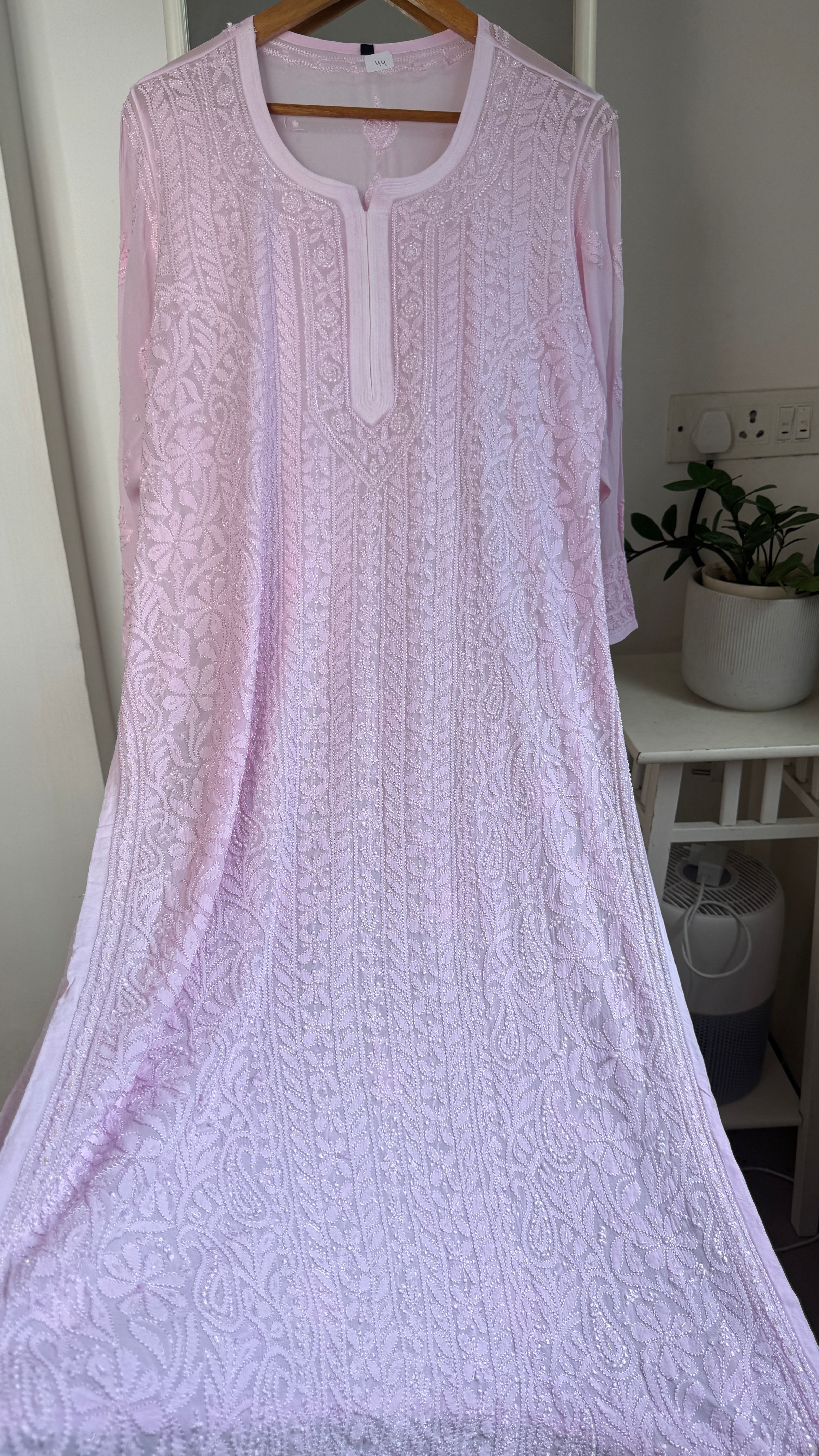 Viscose Kurti with Pearl  Work - Pink