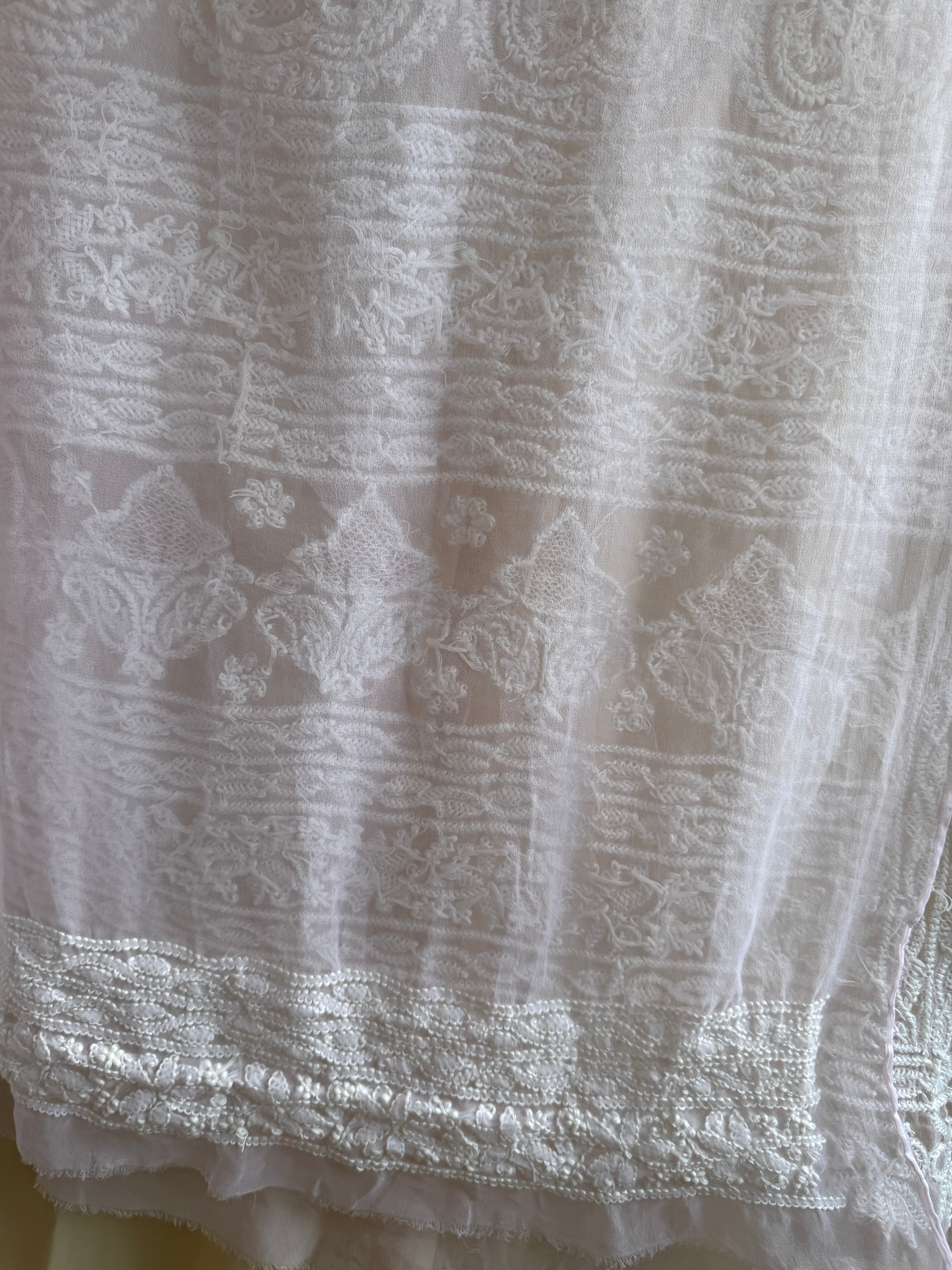 Georgette Chikankari saree in Pink ARIAA CHIKANKARI 