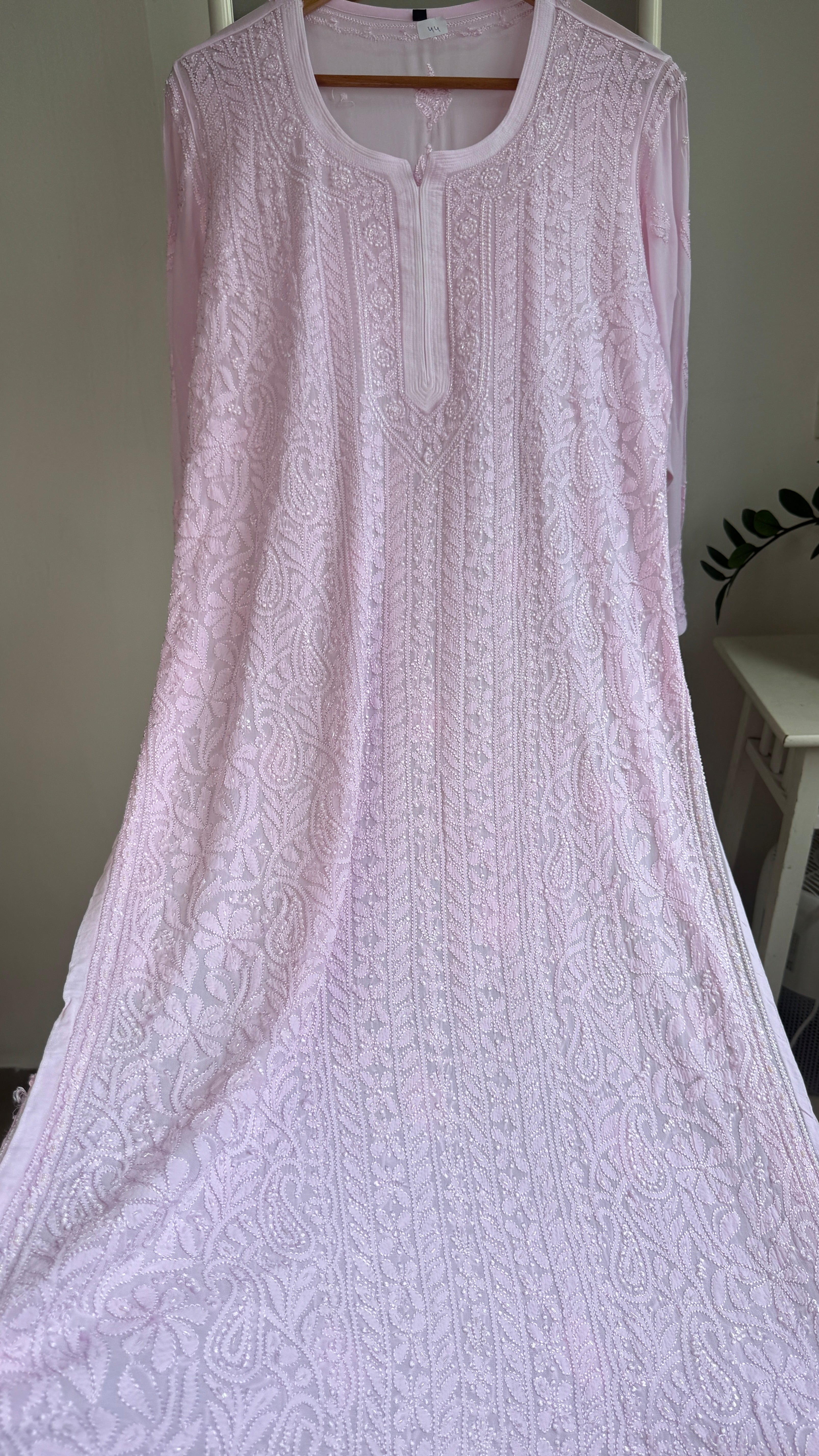 Viscose Kurti with Pearl  Work - Pink