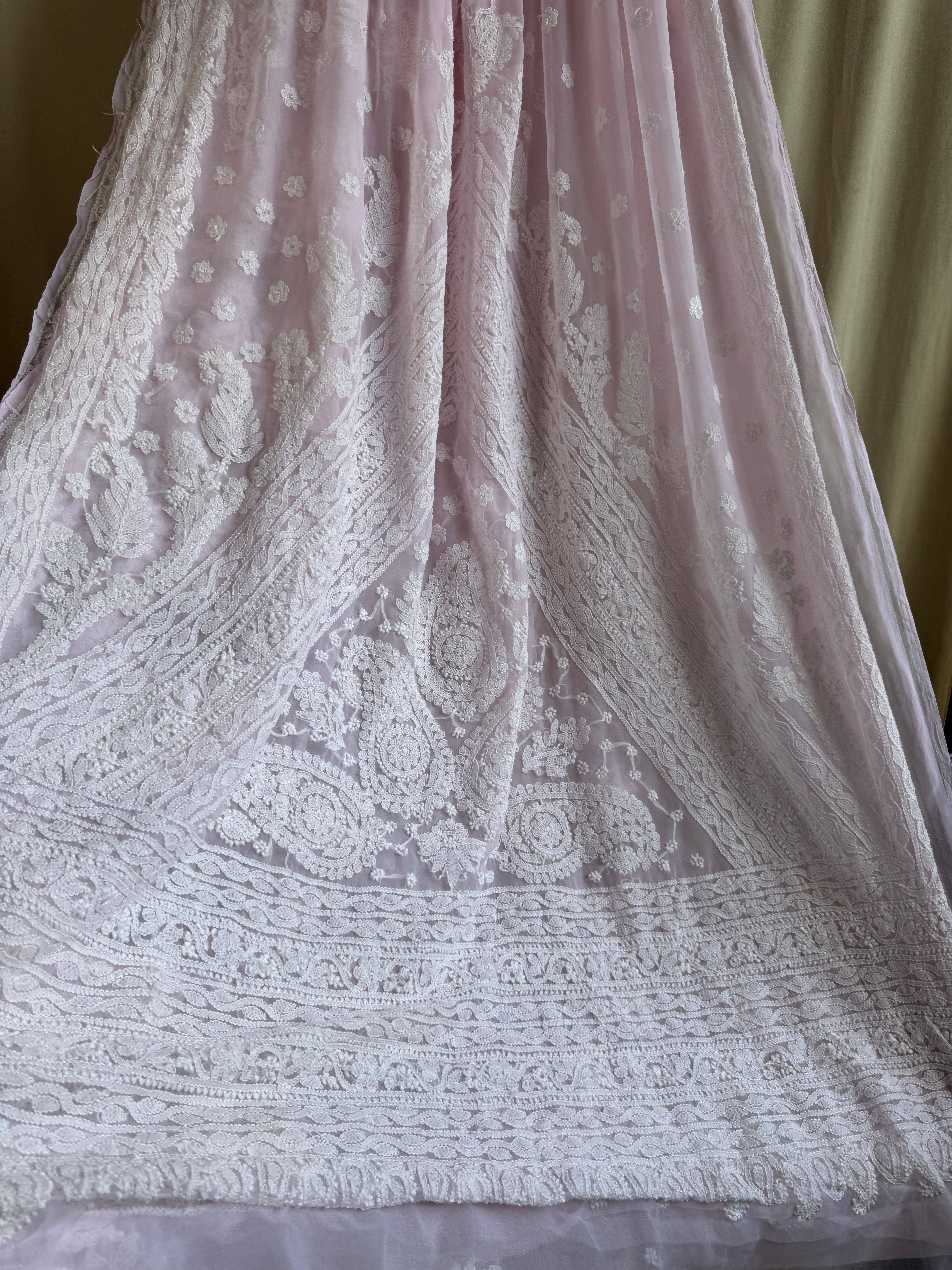 Georgette Chikankari saree in Pink ARIAA CHIKANKARI 