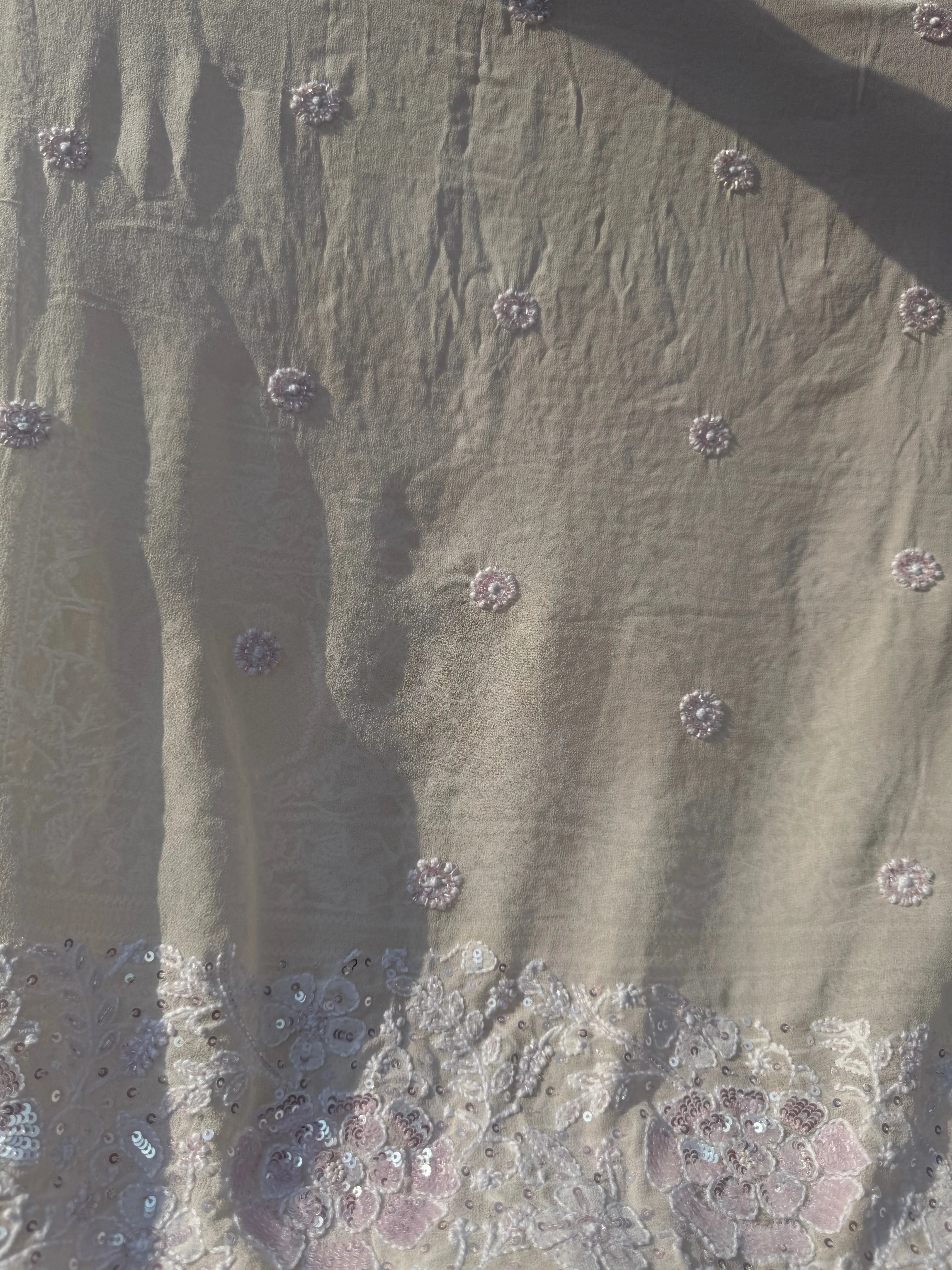 Pure Georgette Chikankari Saree ARIAA CHIKANKARI 