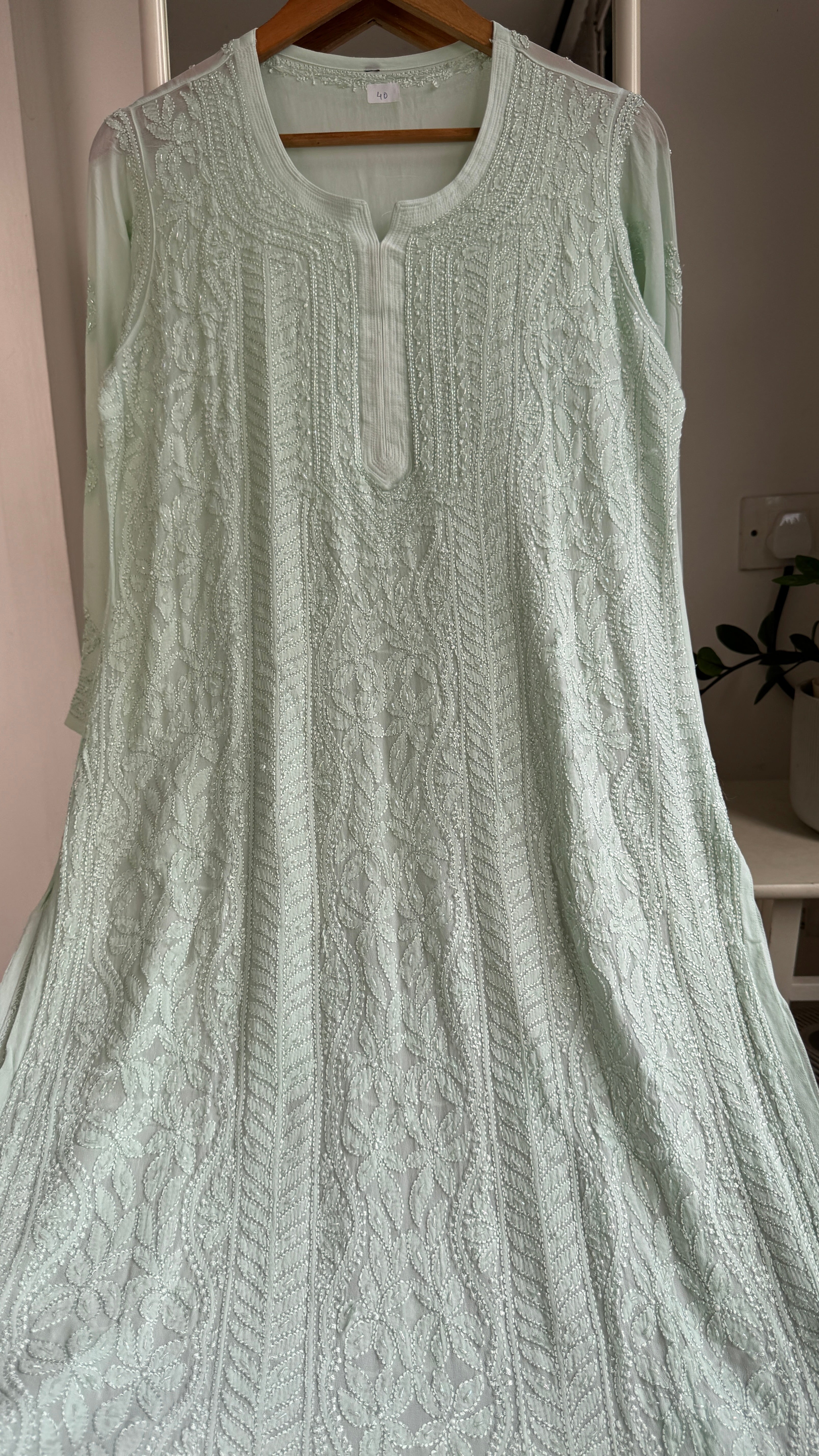 Viscose Kurti with Pearl  Work - Green