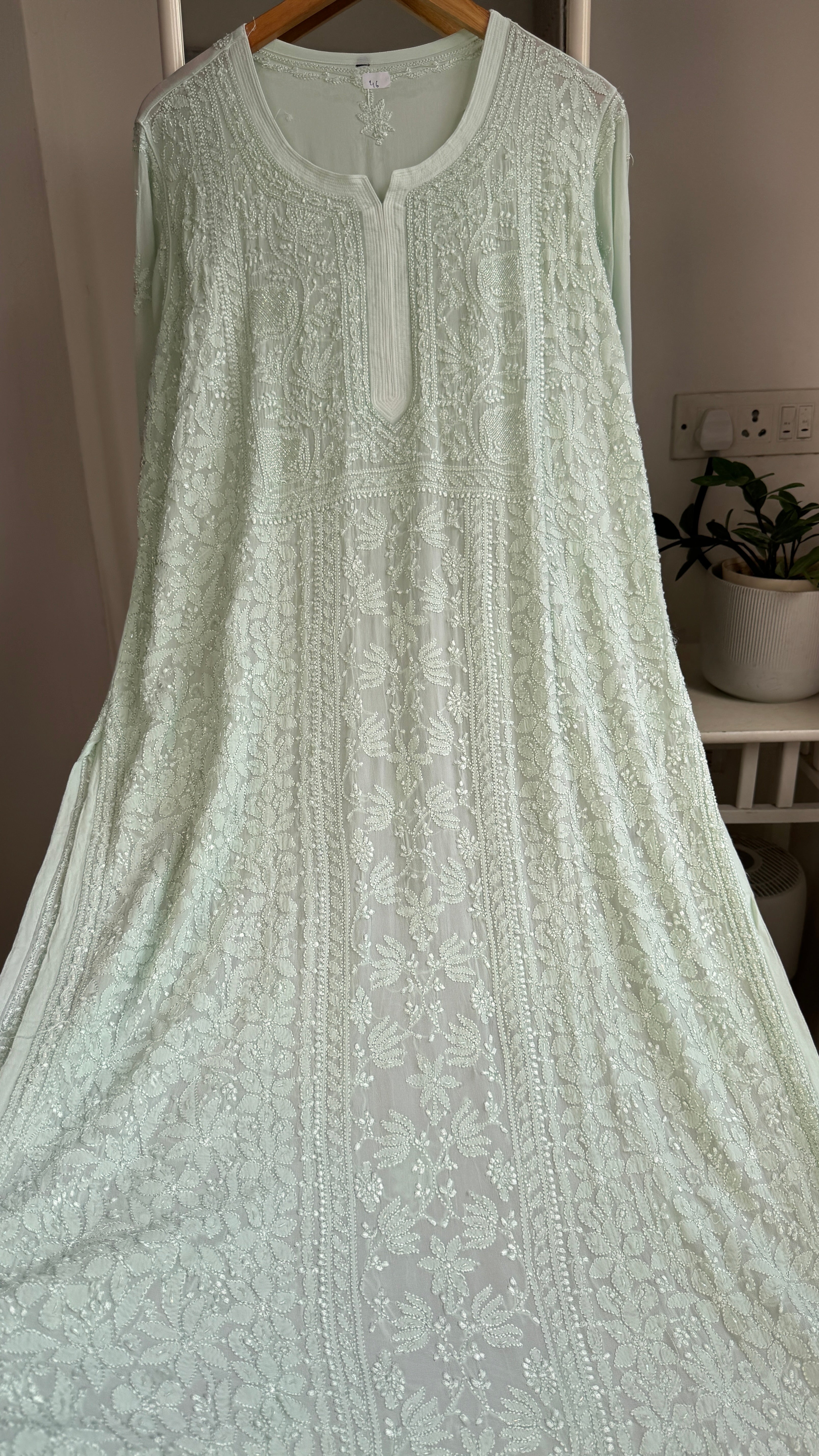 Viscose Kurti with Pearl  Work - Green