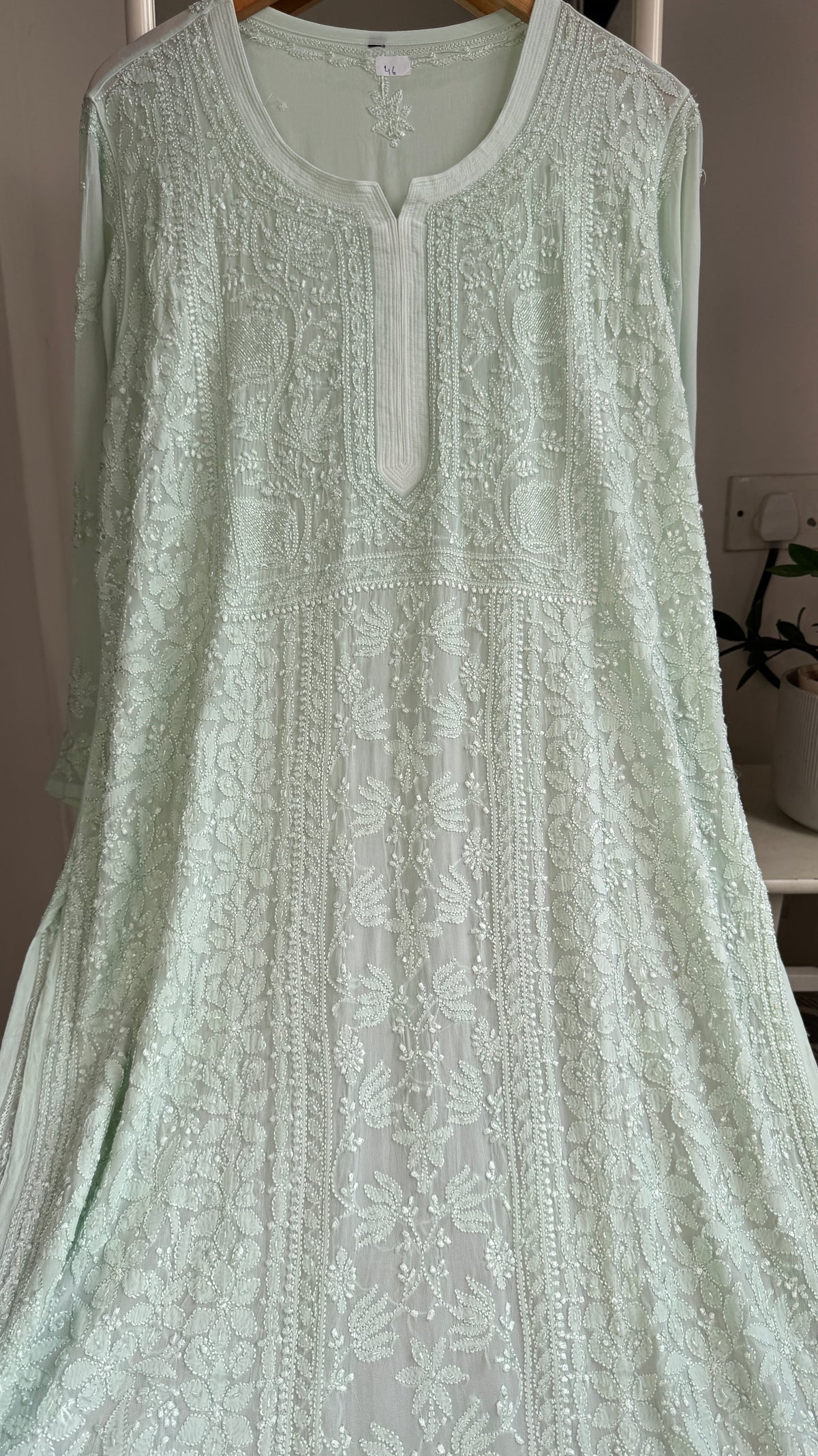 Viscose Kurti with Pearl  Work - Green