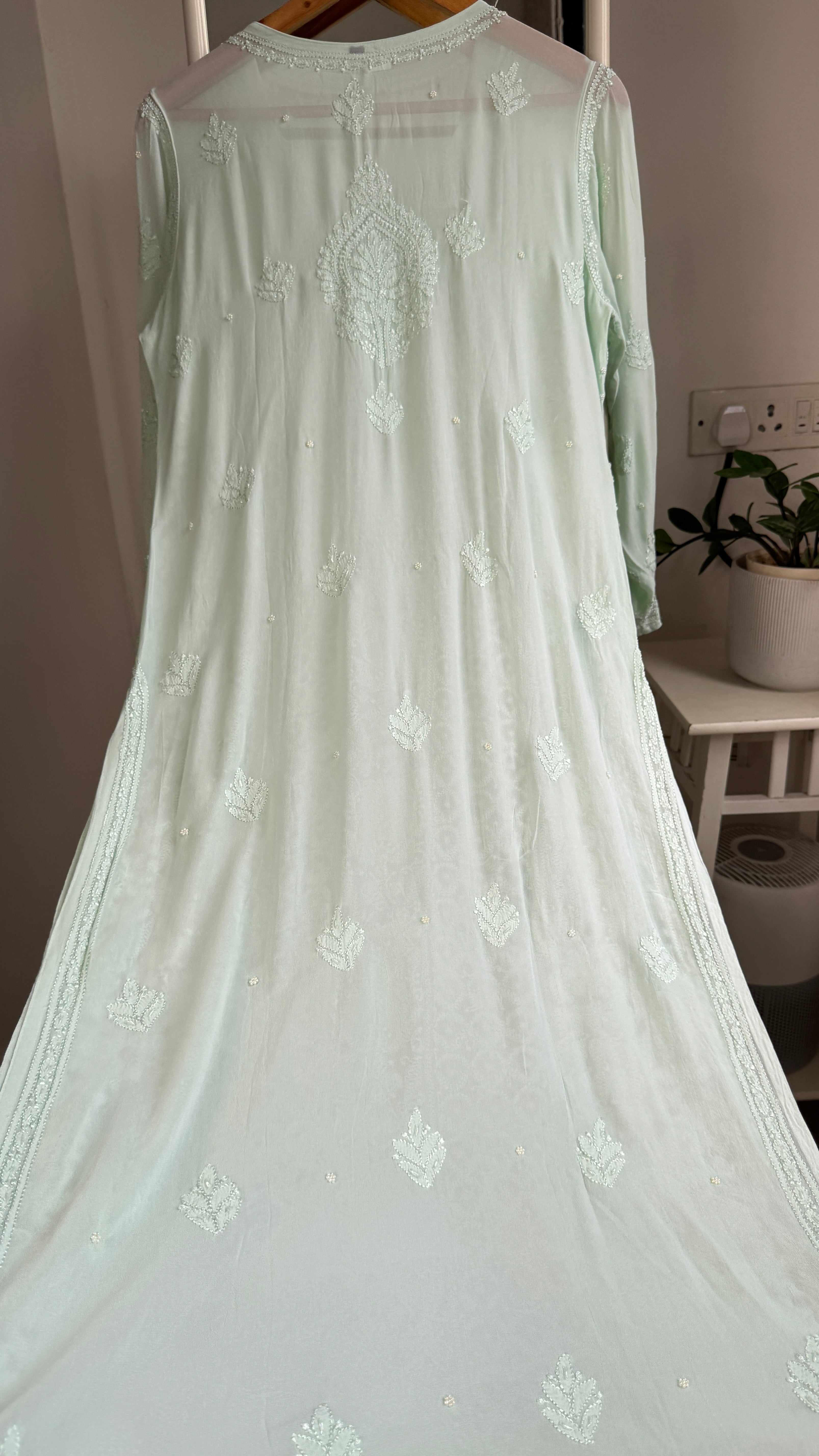 Viscose Kurti with Pearl  Work - Green