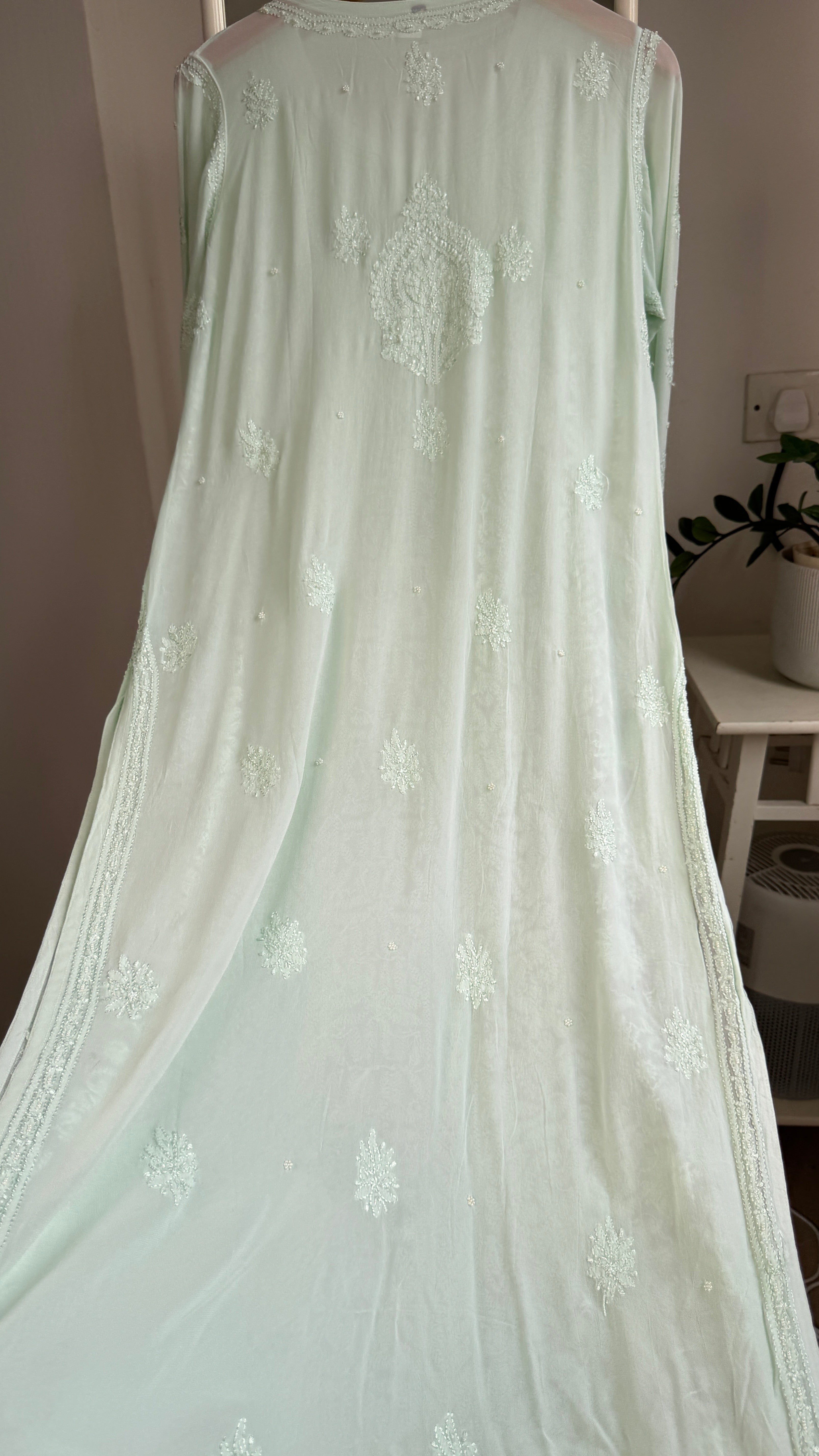 Viscose Kurti with Pearl  Work - Green