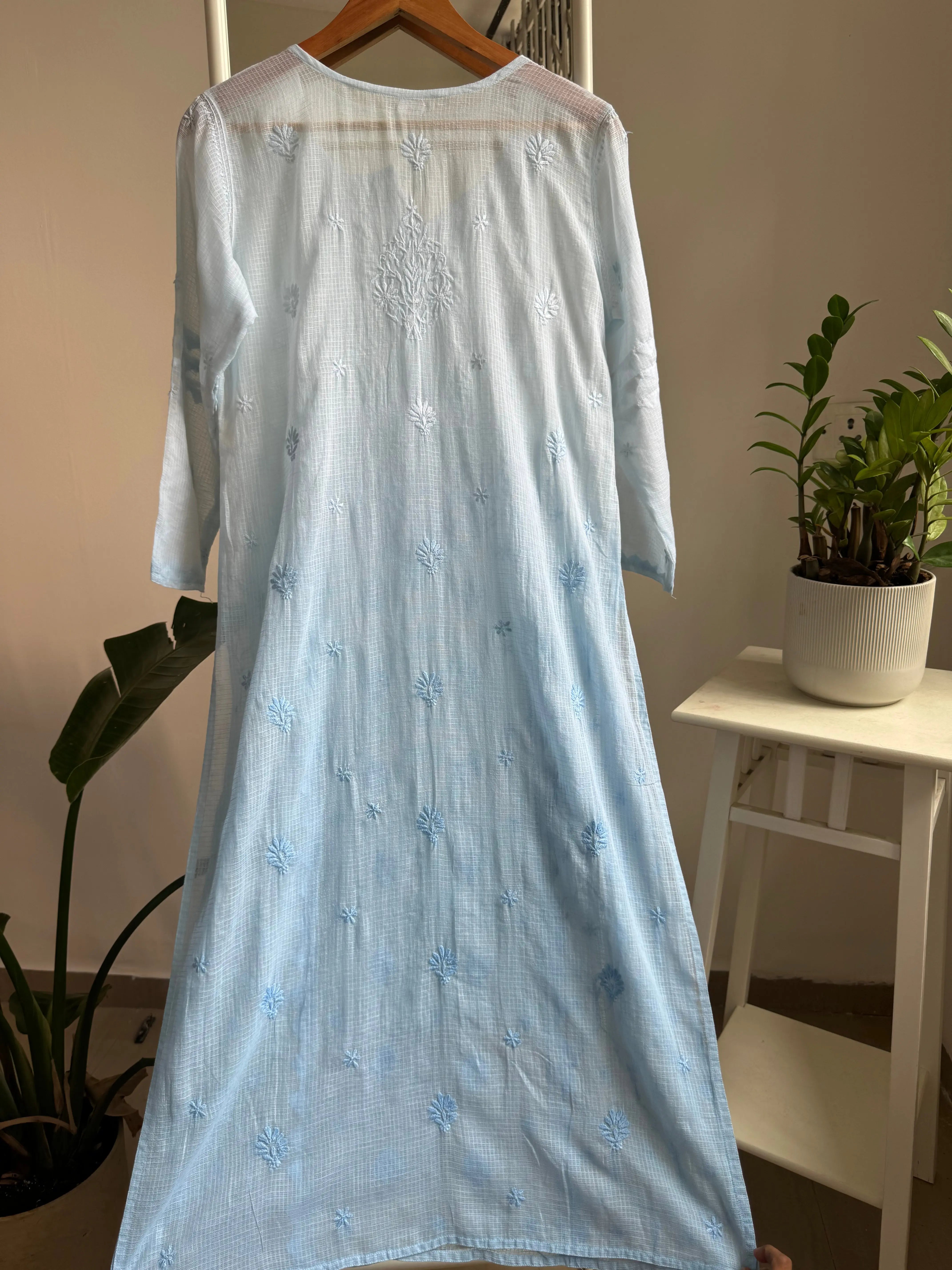 Kota Soft Cotton Chikankari Kurti - Blue ARIAA CHIKANKARI 