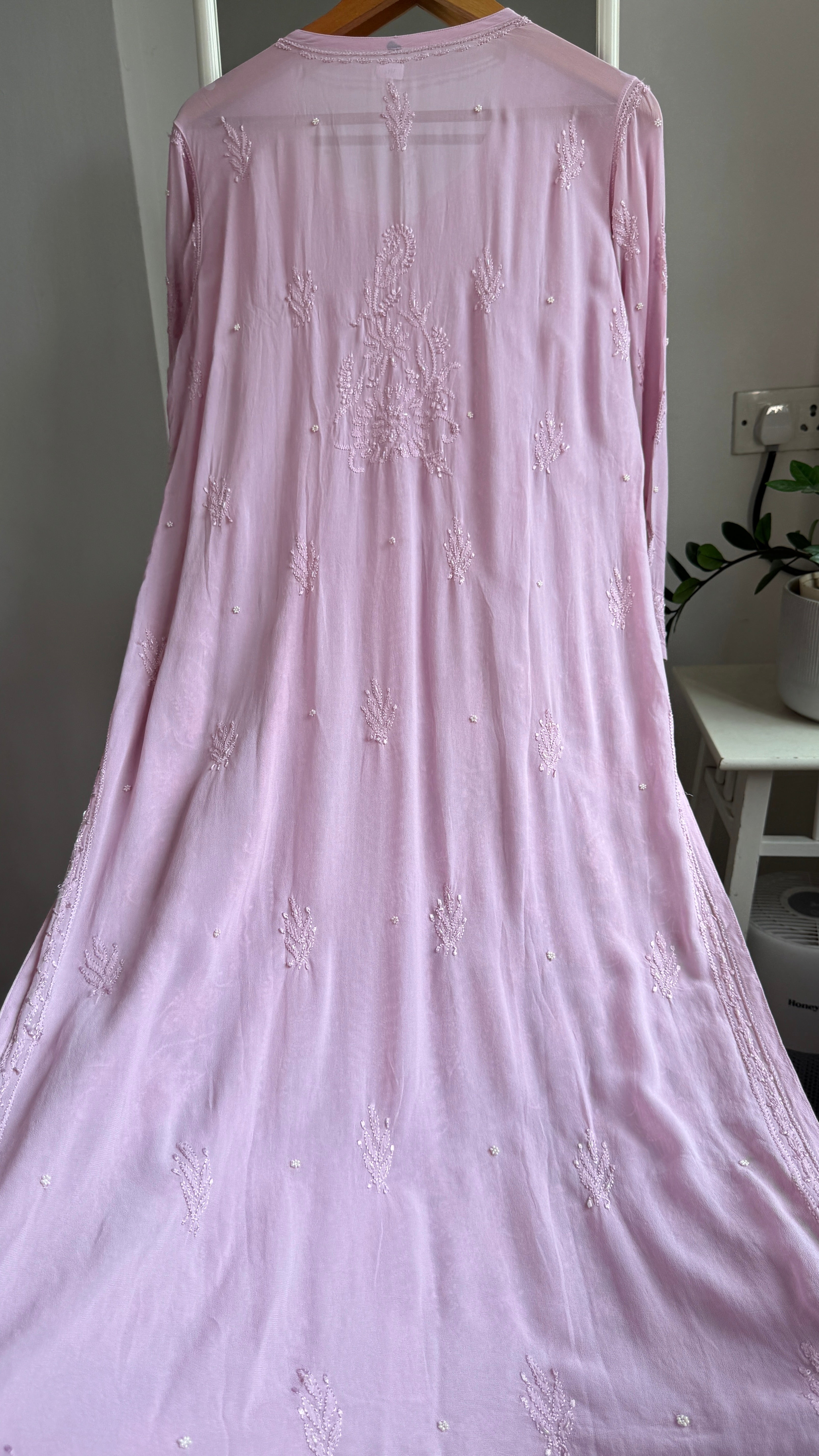 Viscose Kurti with Pearl  Work - Onion Pink