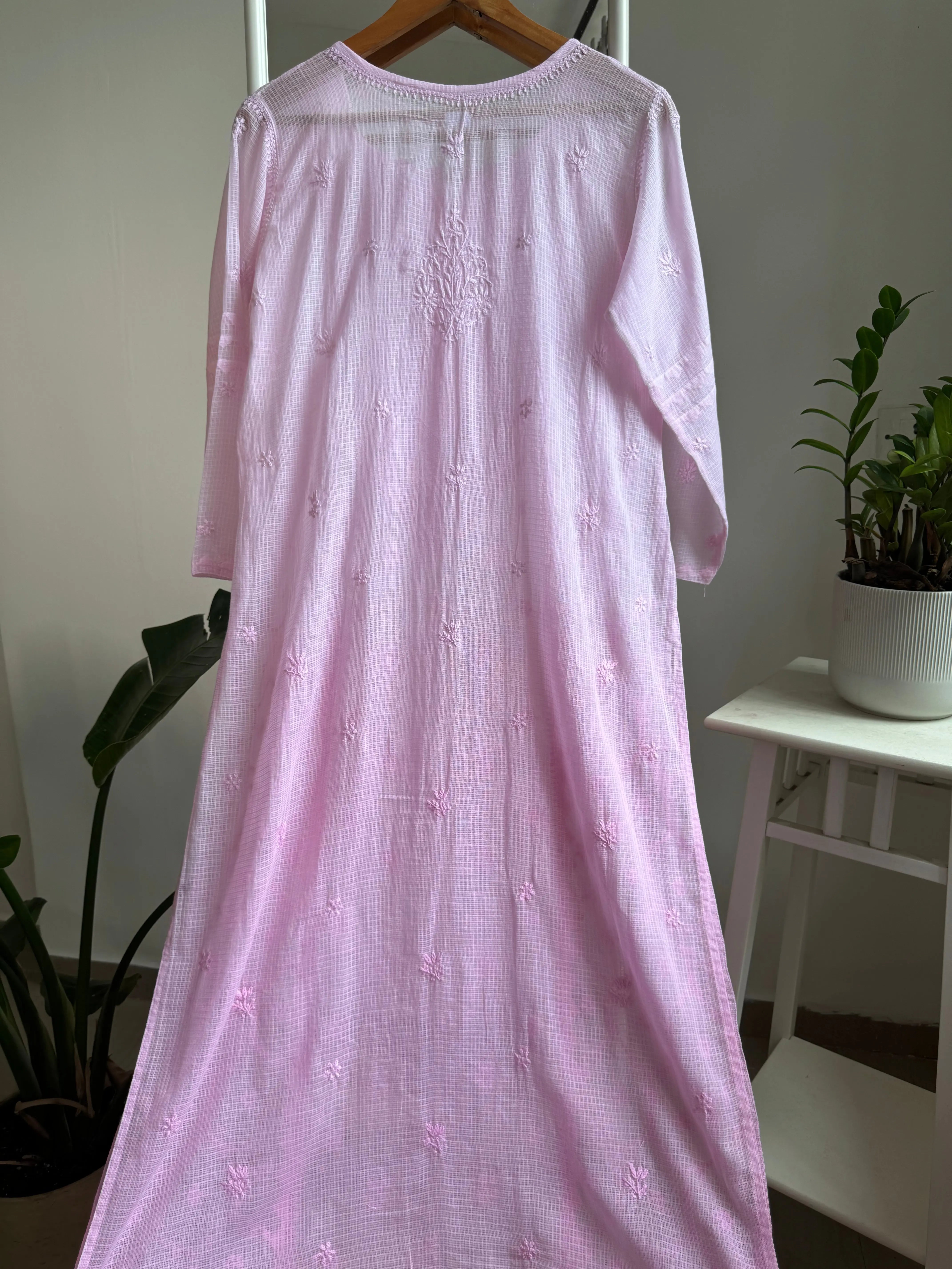 Kota Soft Cotton Chikankari Kurti -  Pink ARIAA CHIKANKARI 