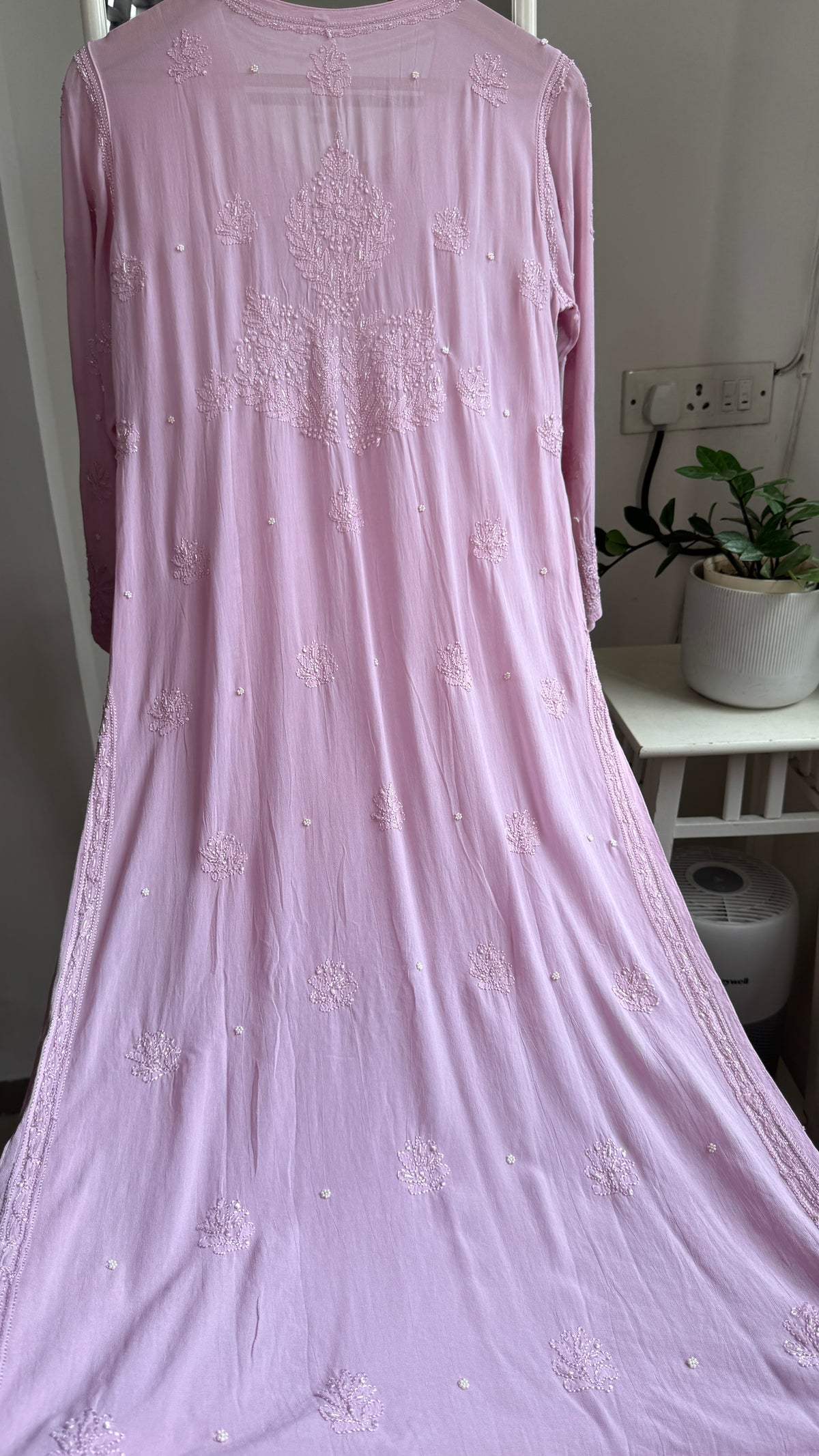Viscose Kurti with Pearl  Work - Onion Pink