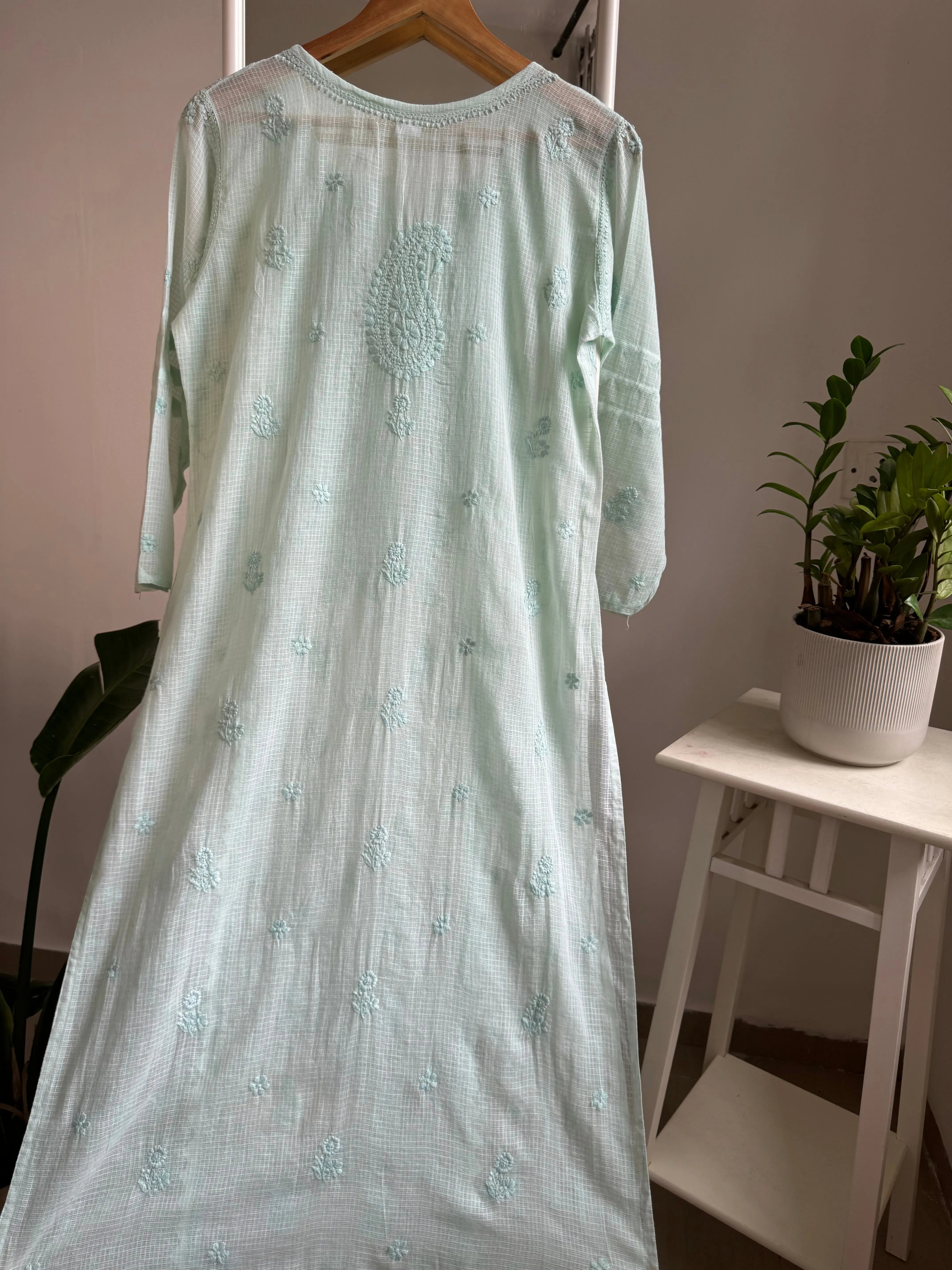 Kota Soft Cotton Chikankari Kurti - Green ARIAA CHIKANKARI 