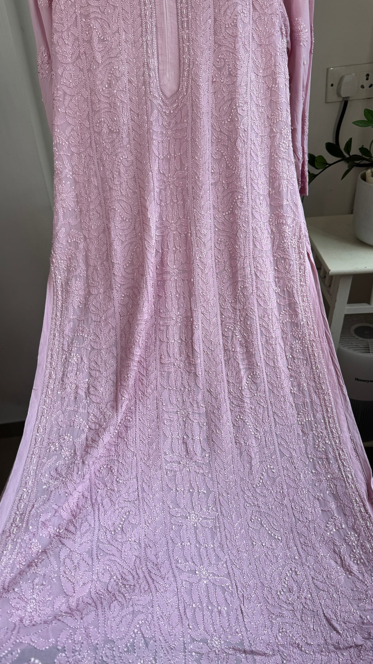 Viscose Kurti with Pearl  Work - Onion Pink