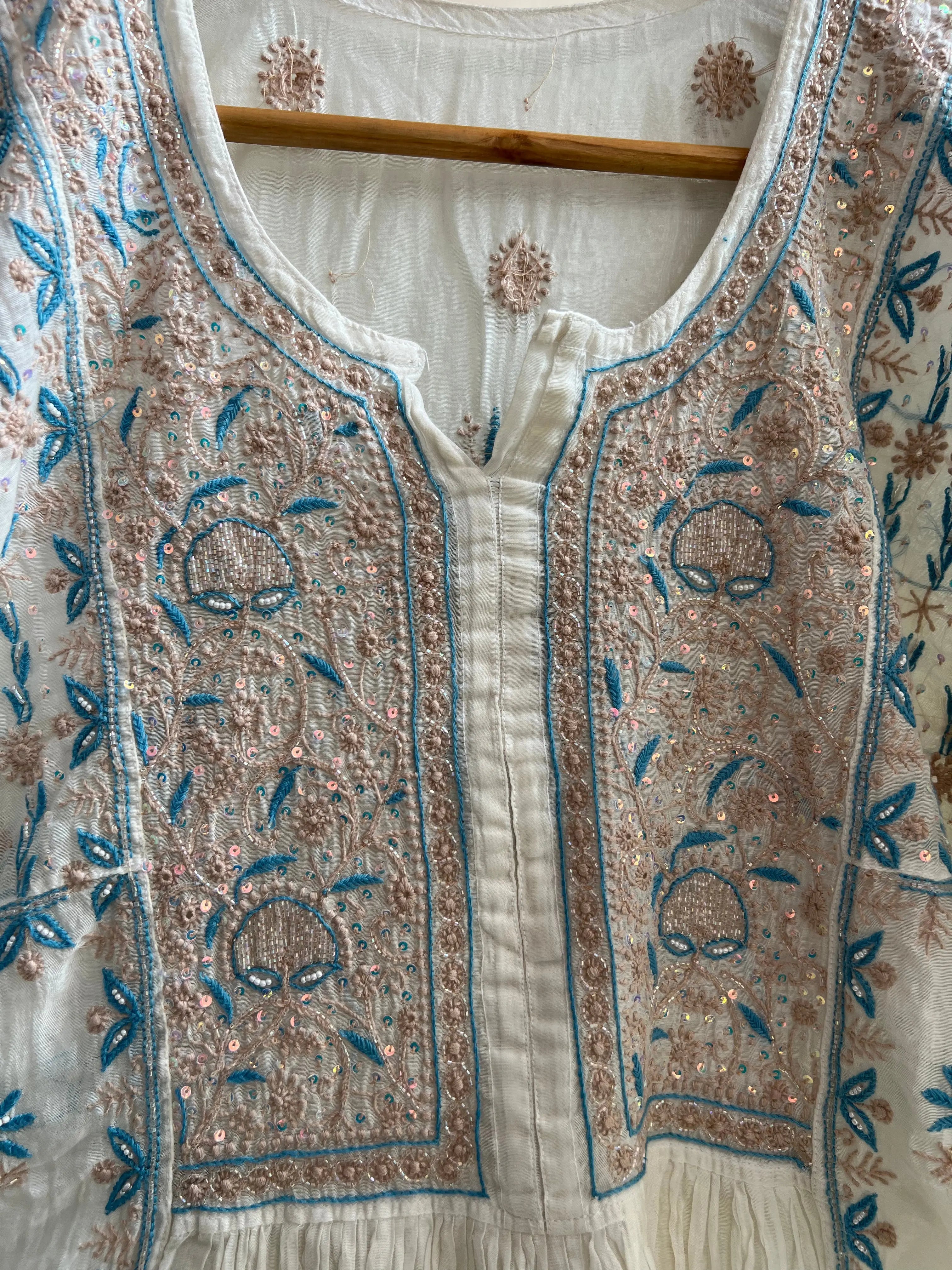 Mul Chanderi Anarkali - ARIAA CHIKANKARI 