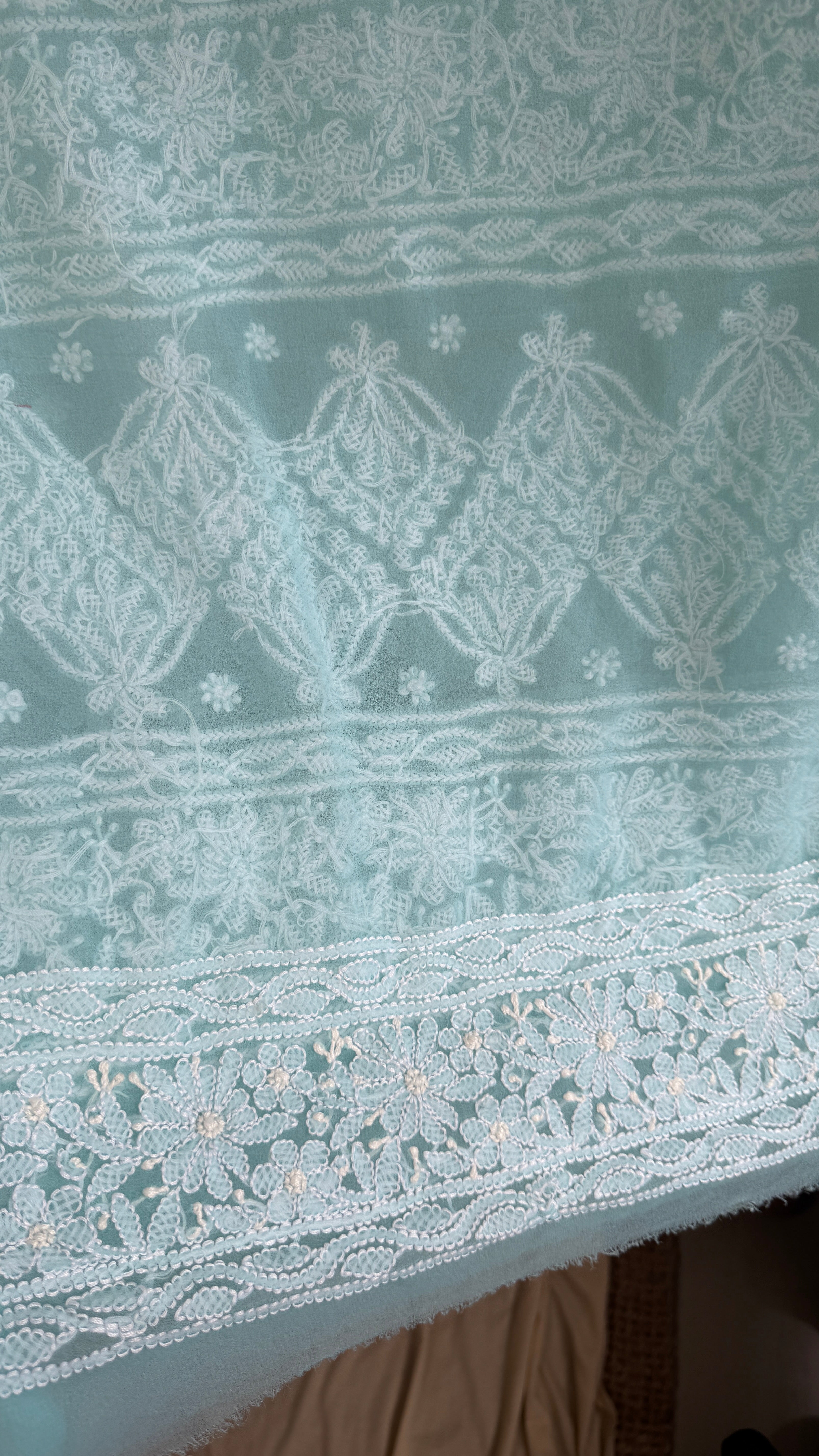 Georgette Chikankari saree in Blue