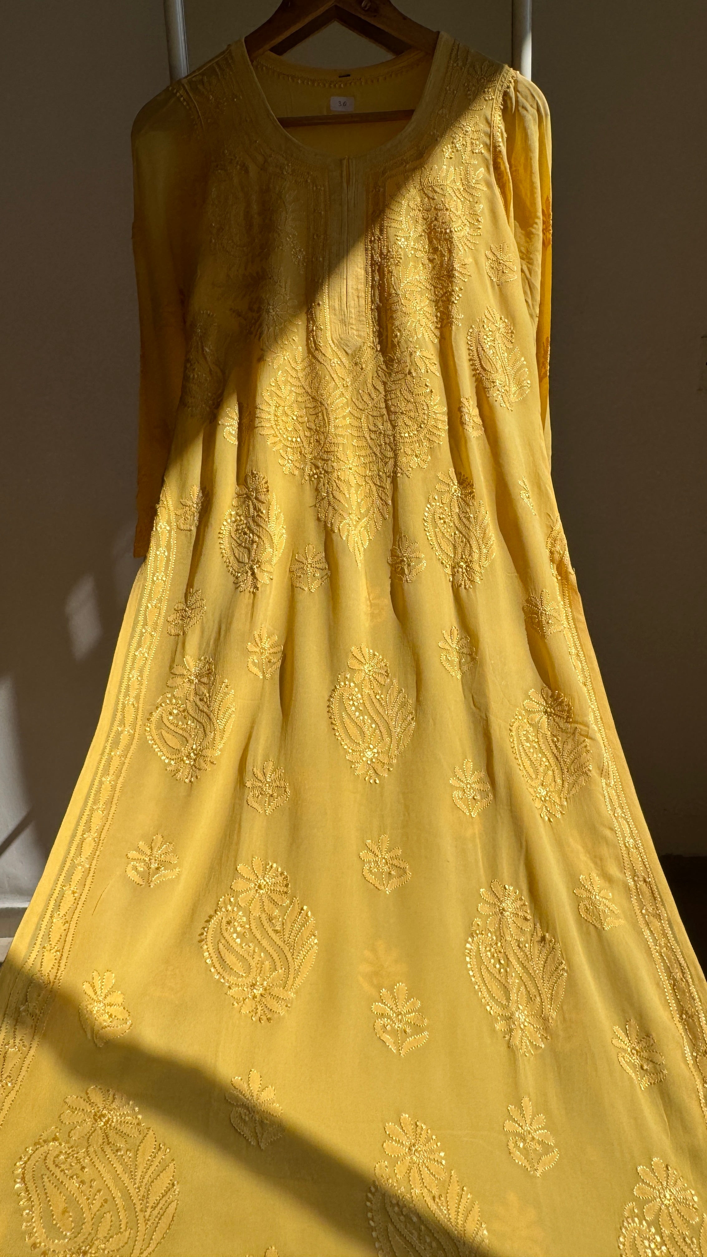 Viscose Kurti - Gala Booti- Yellow