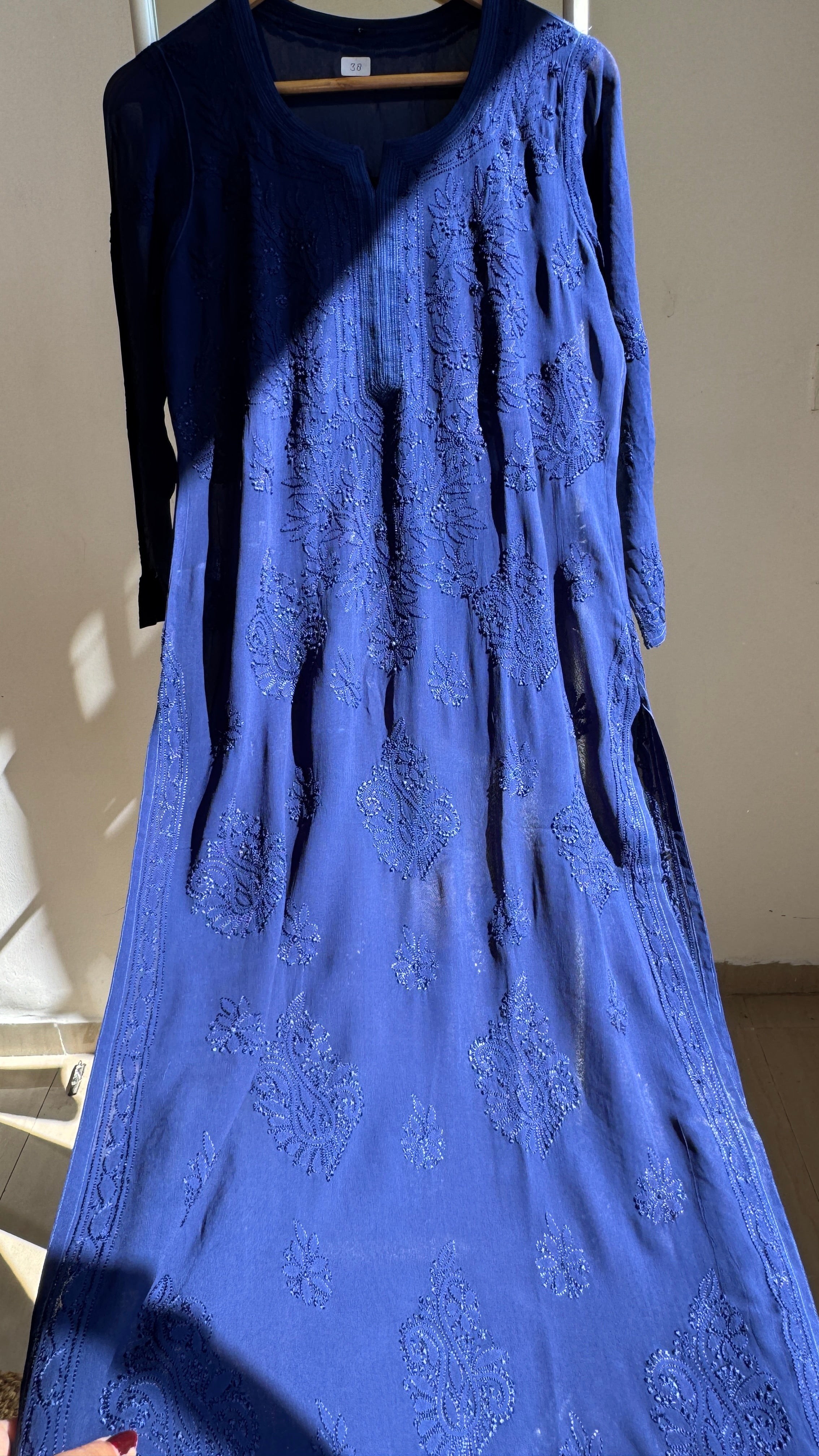 Viscose Kurti - Gala Booti- Blue