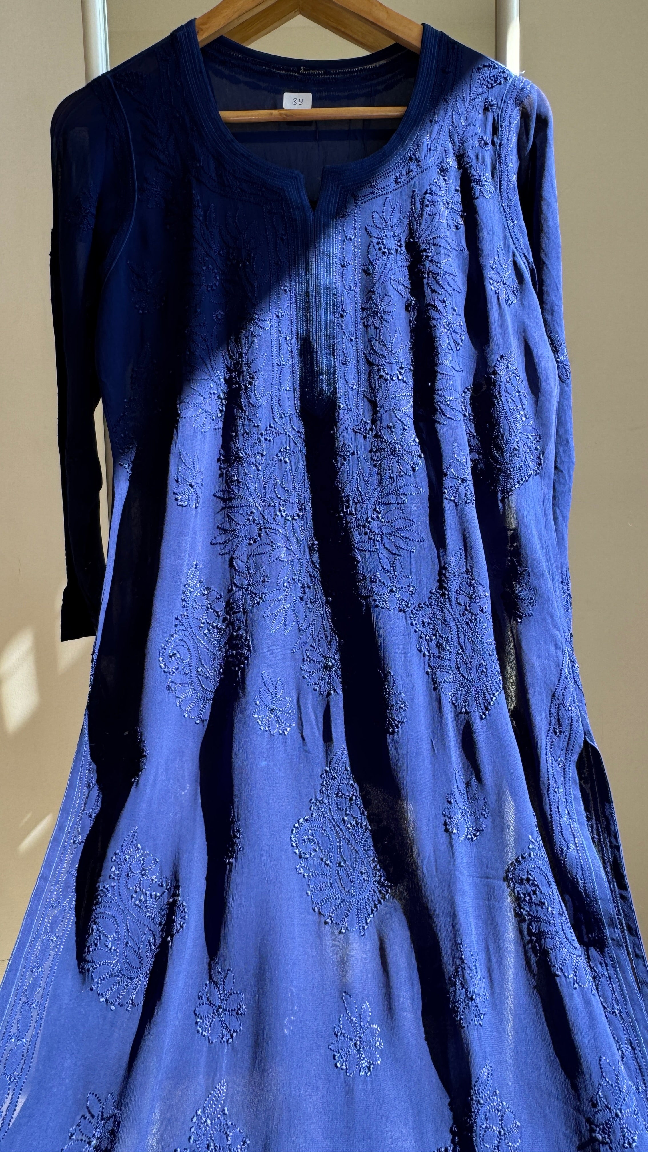 Viscose Kurti - Gala Booti- Blue